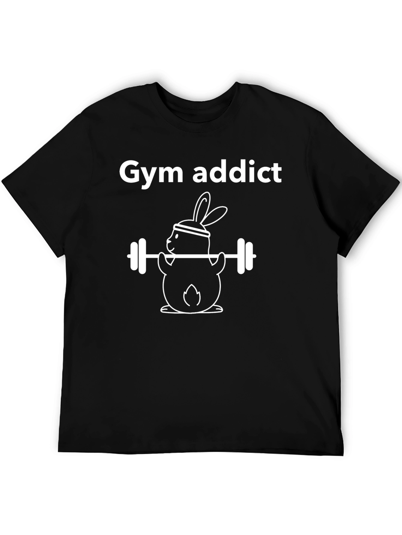 Black Gym Addict Bunny Black T-Shirt view 5
