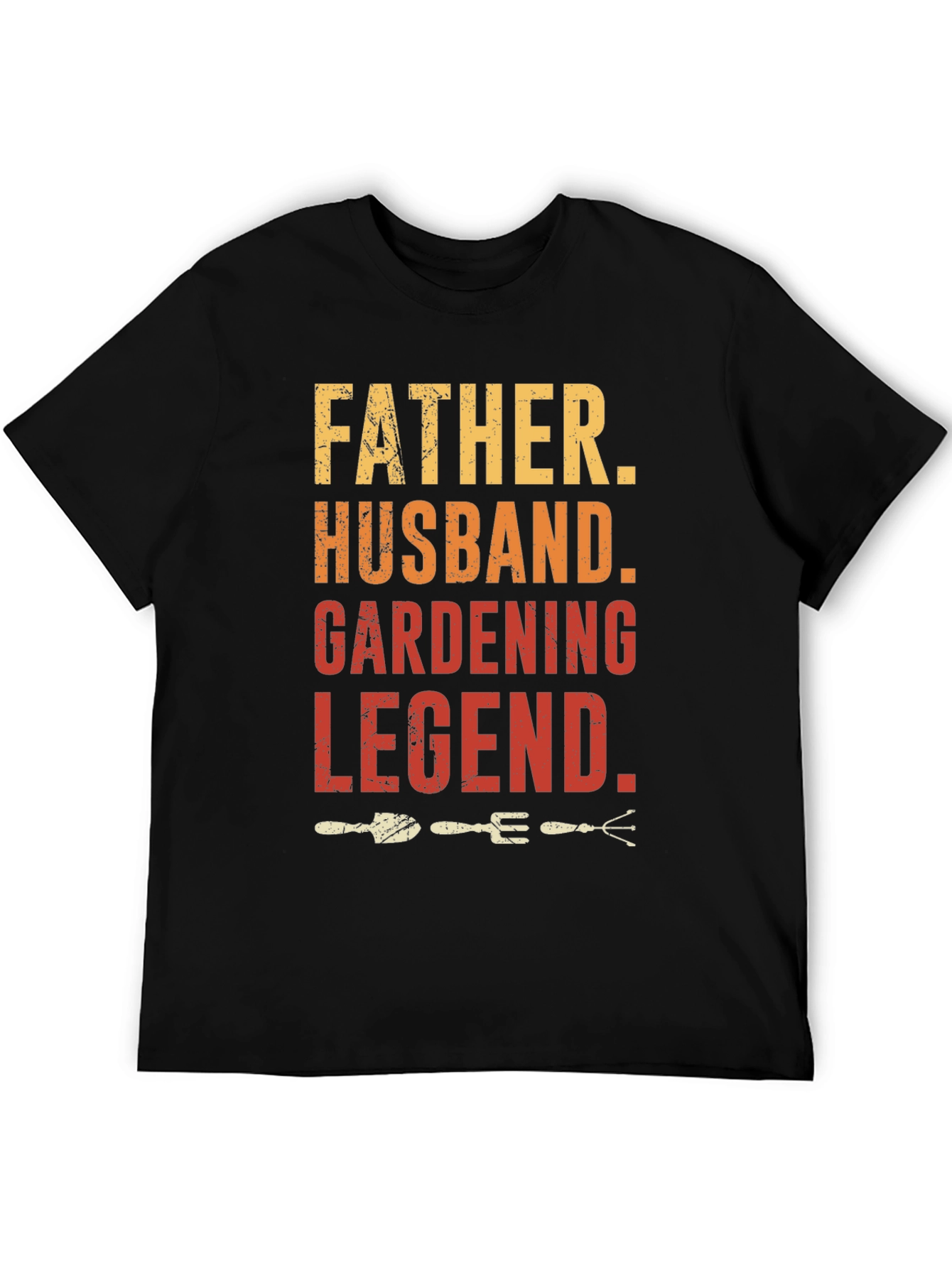Black Father Husband Gardening Legend Graphic T-Shirt view 5