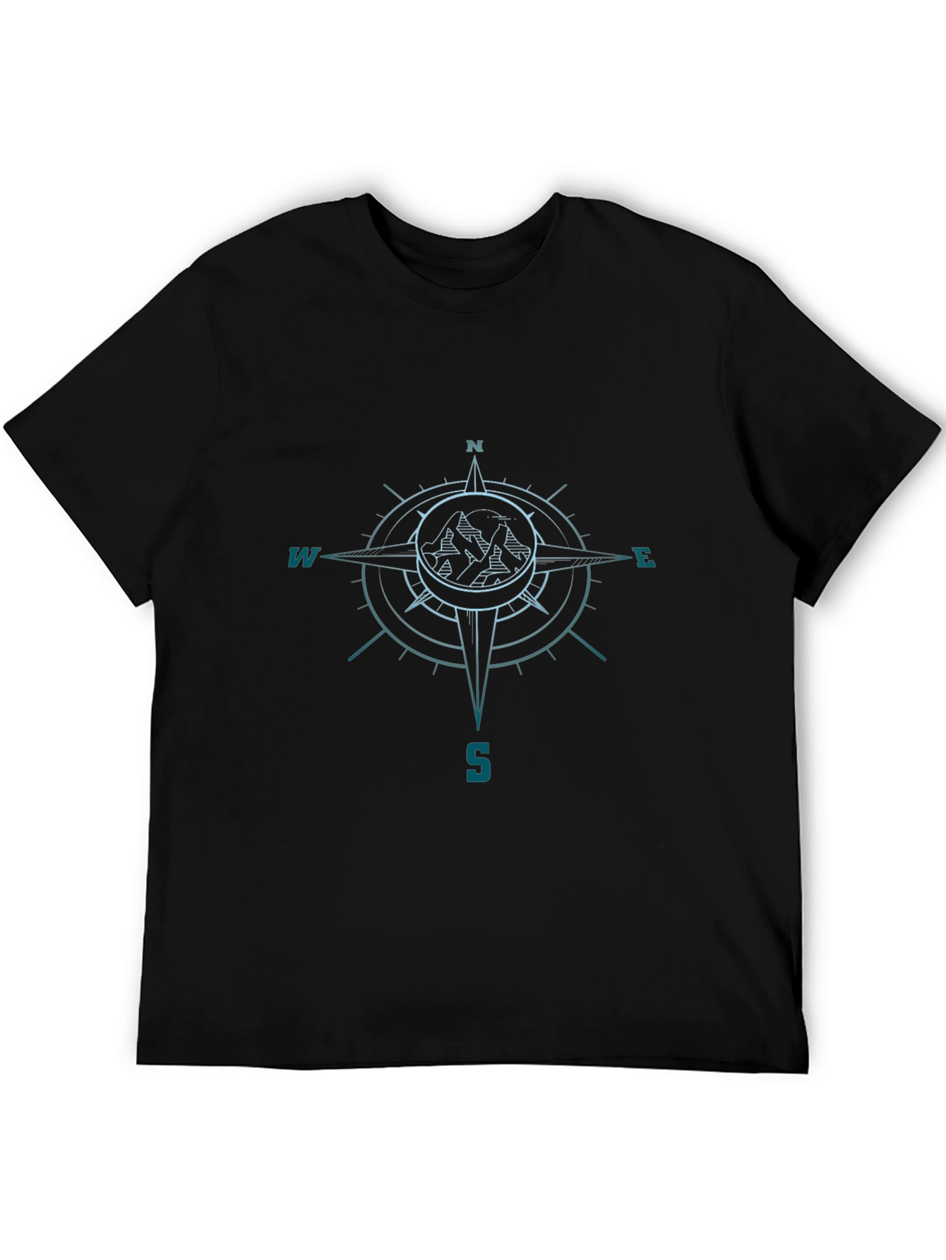 Black Compass Mountain Graphic Tee - Black Adventure Shirt view 5