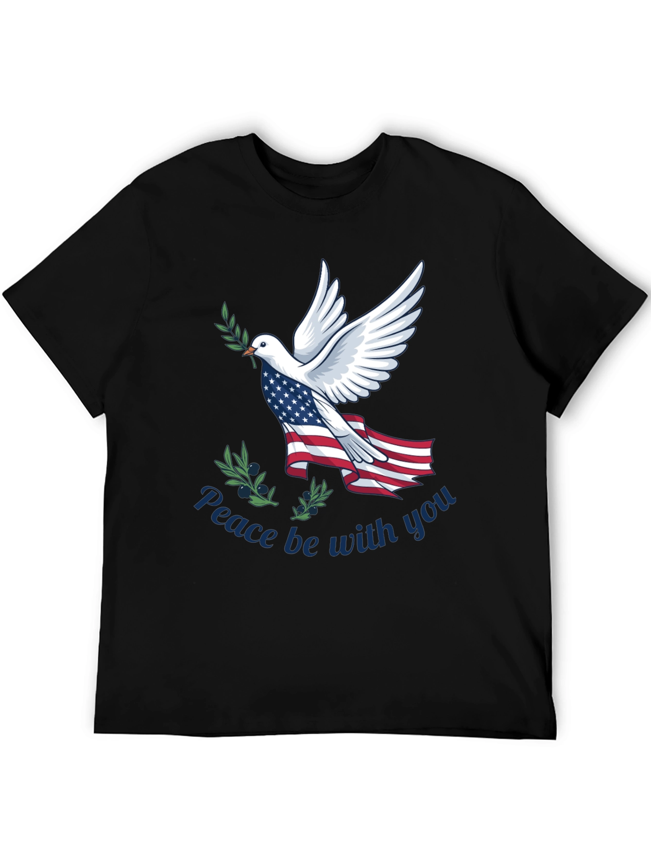 Black Peace Dove Patriotic T-Shirt view 5