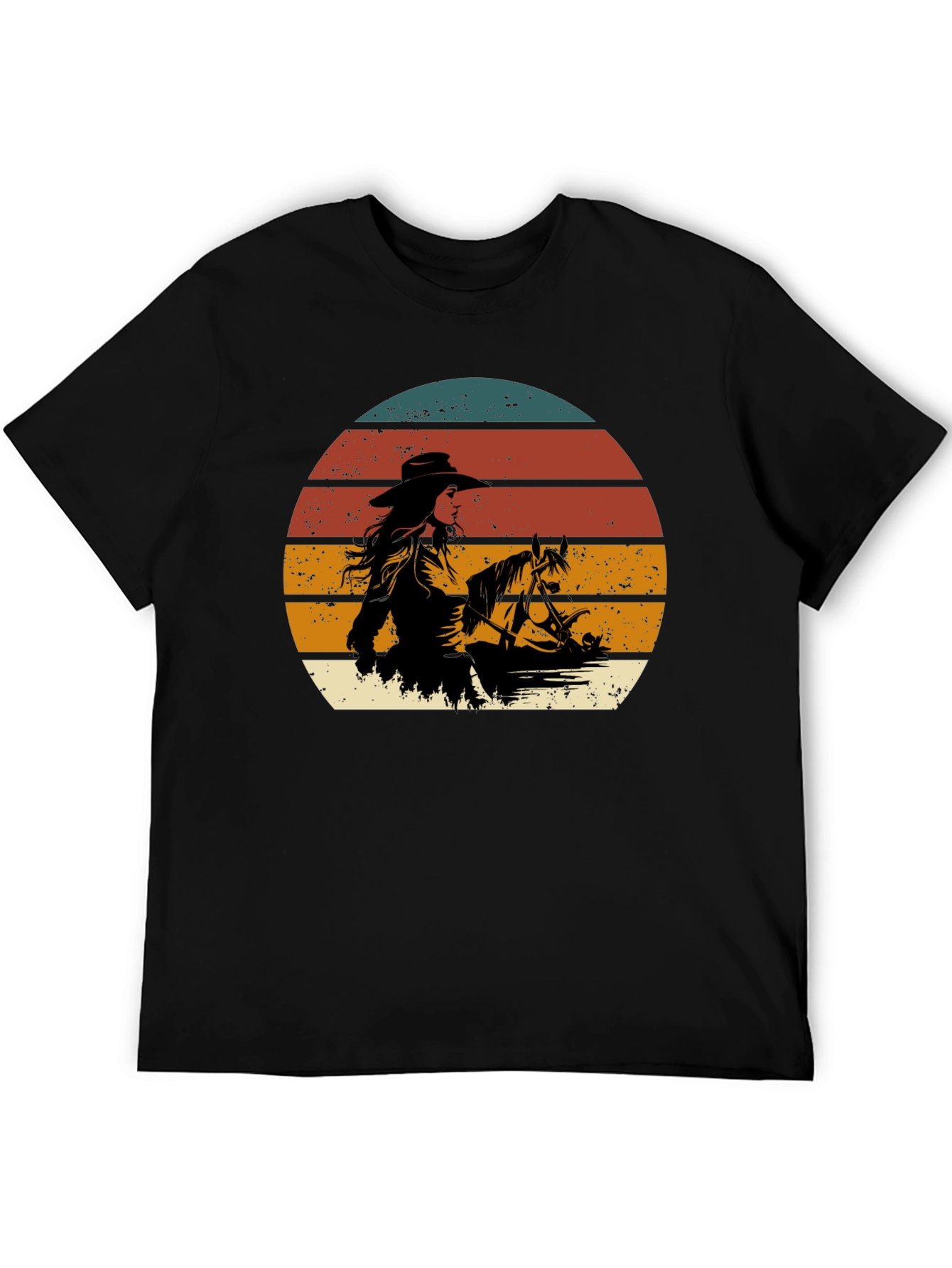 Black Cowgirl Sunset Graphic Tee - Western Style view 5