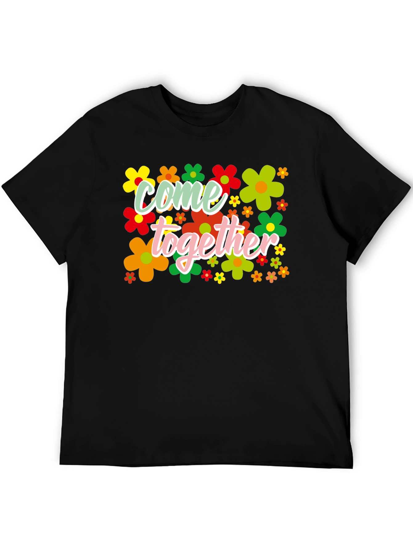 Black Come Together Flower T-Shirt view 5