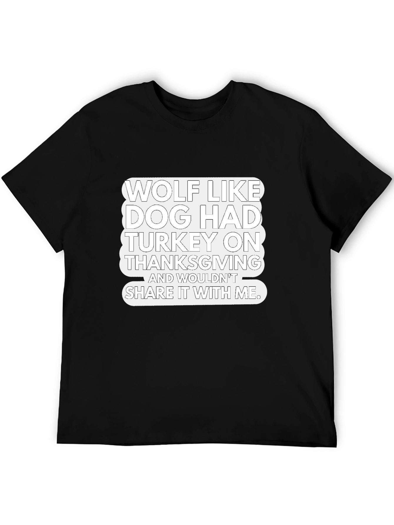 Black Wolf Like Dog Thanksgiving Graphic Tee view 5