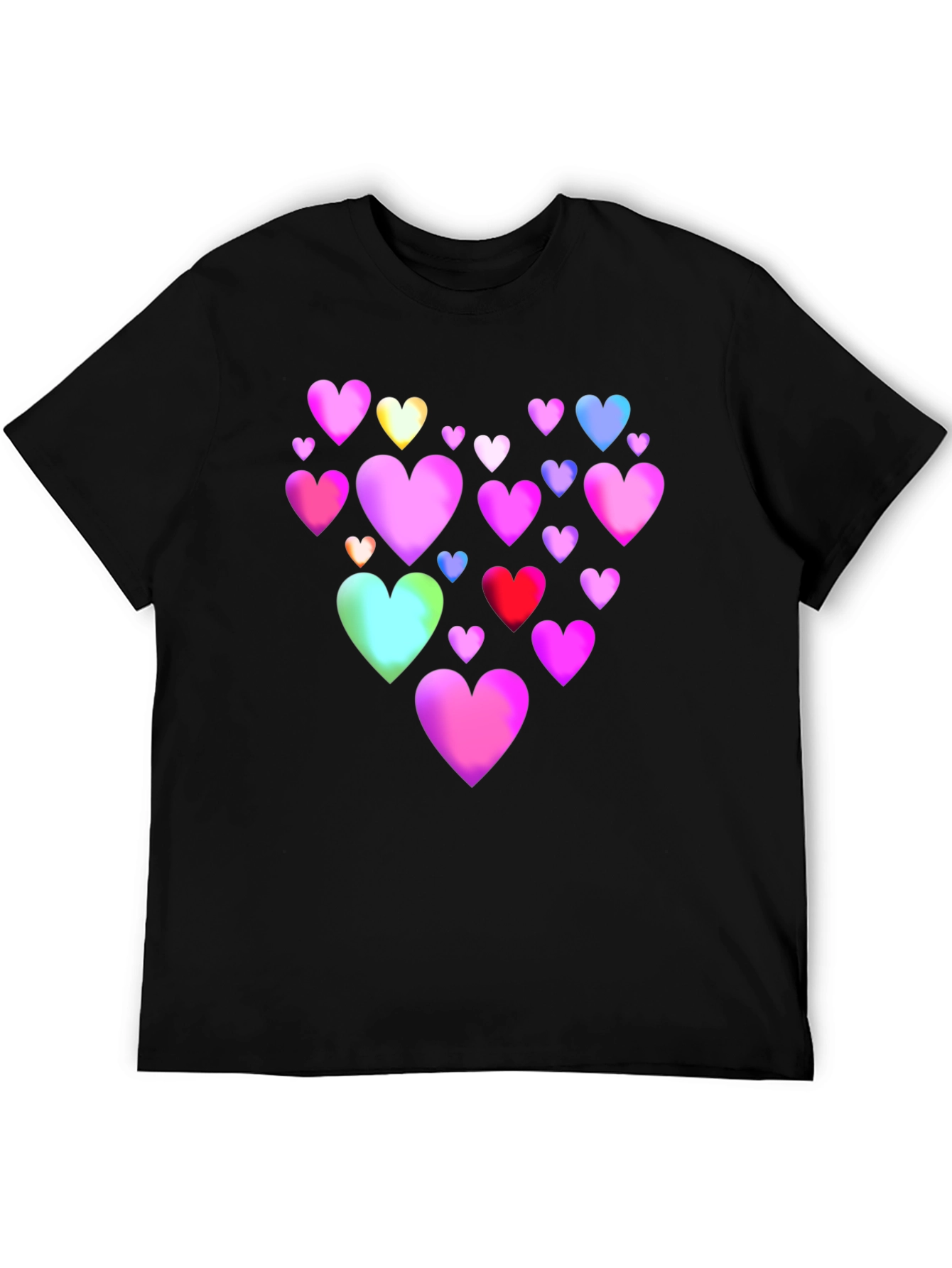 Black Heart Print Black T-Shirt view 5