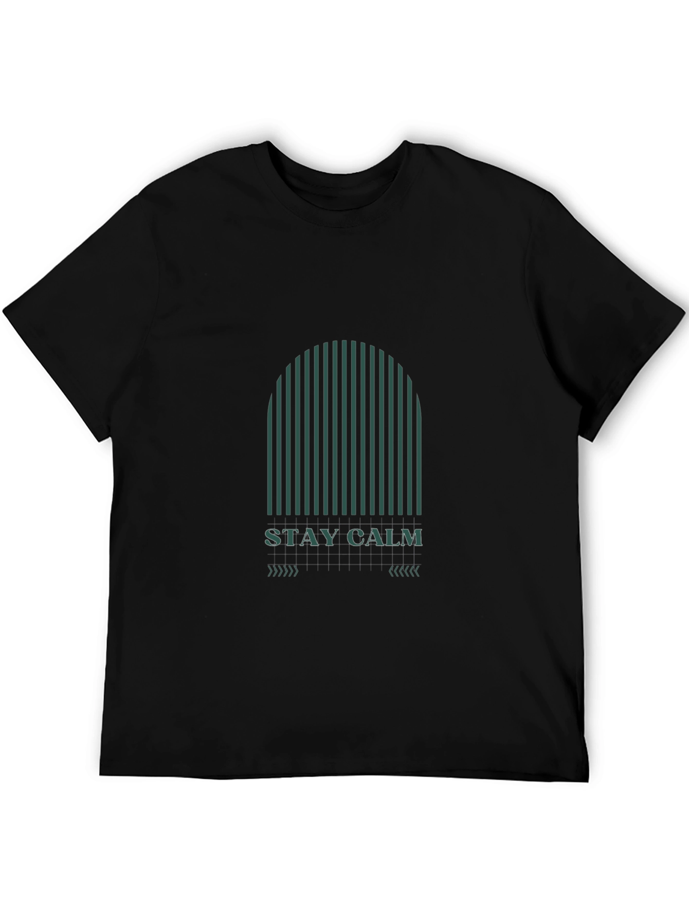 Black Stay Calm Graphic T-Shirt - Modern Minimalist Tee view 5