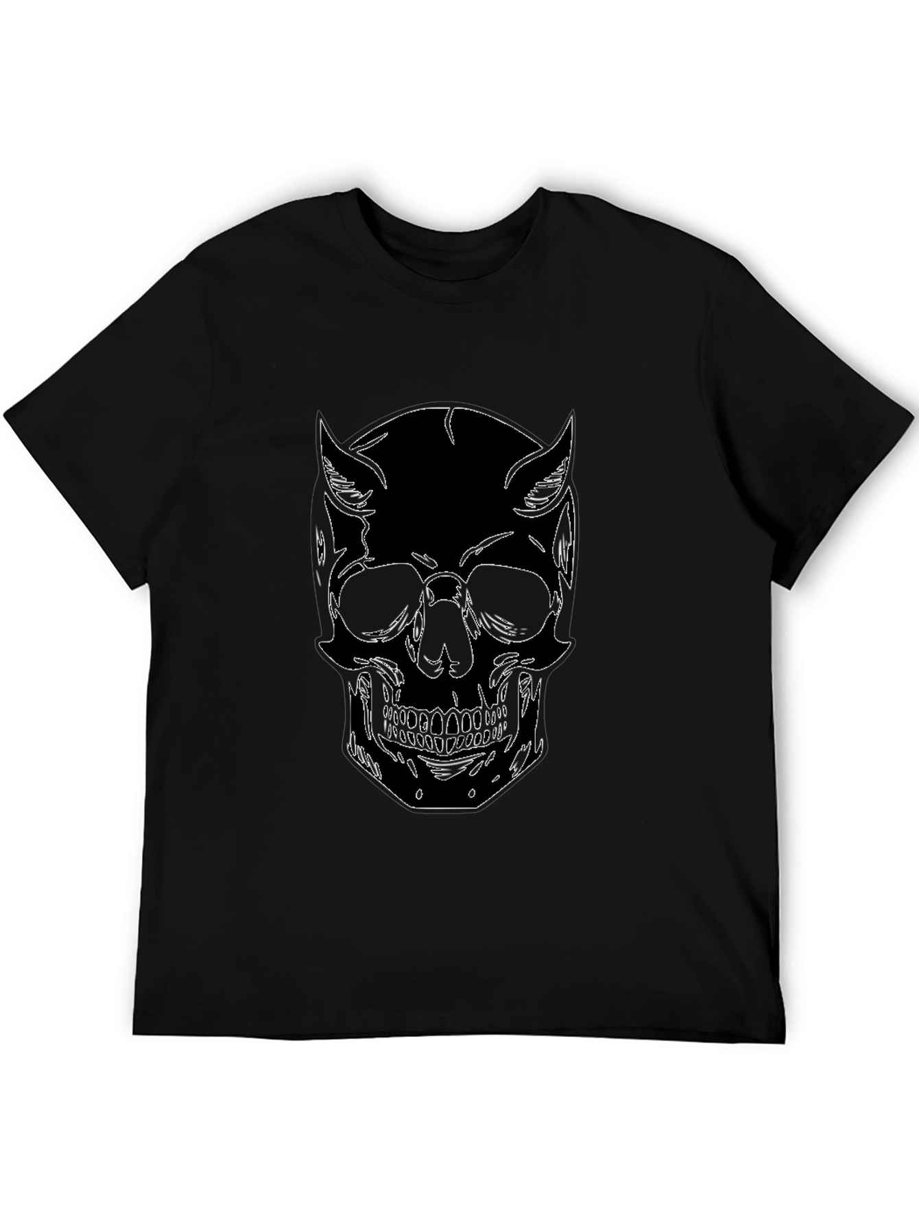 Black Skull Graphic Black T-Shirt - Unique Design view 5