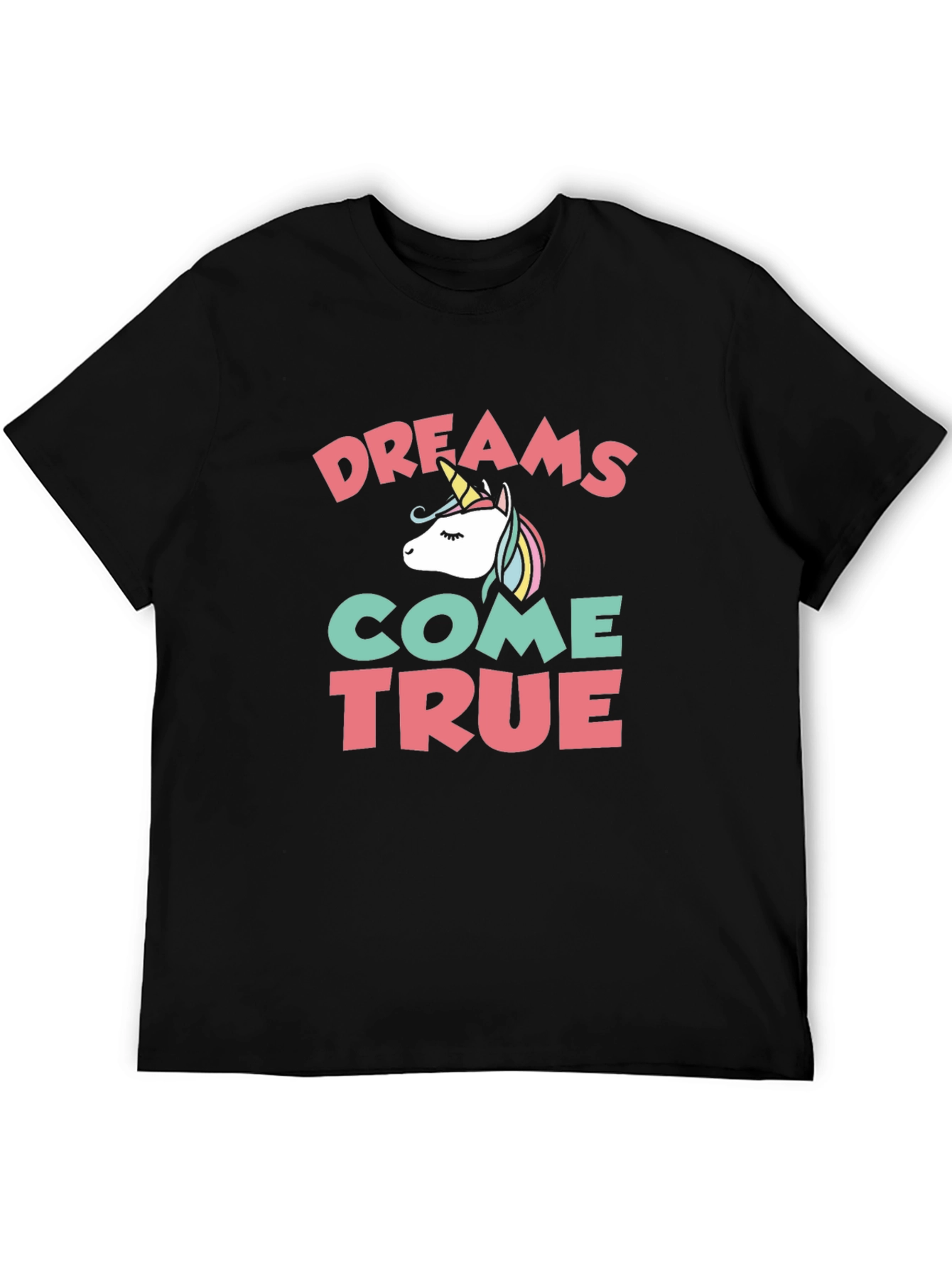 Black Dreams Come True Unicorn Graphic Tee view 5