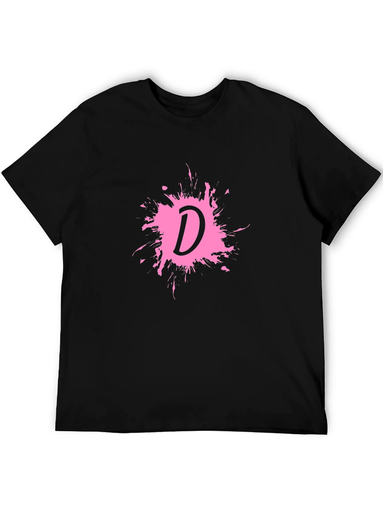 Black Letter D Splatter Graphic T-Shirt view 5