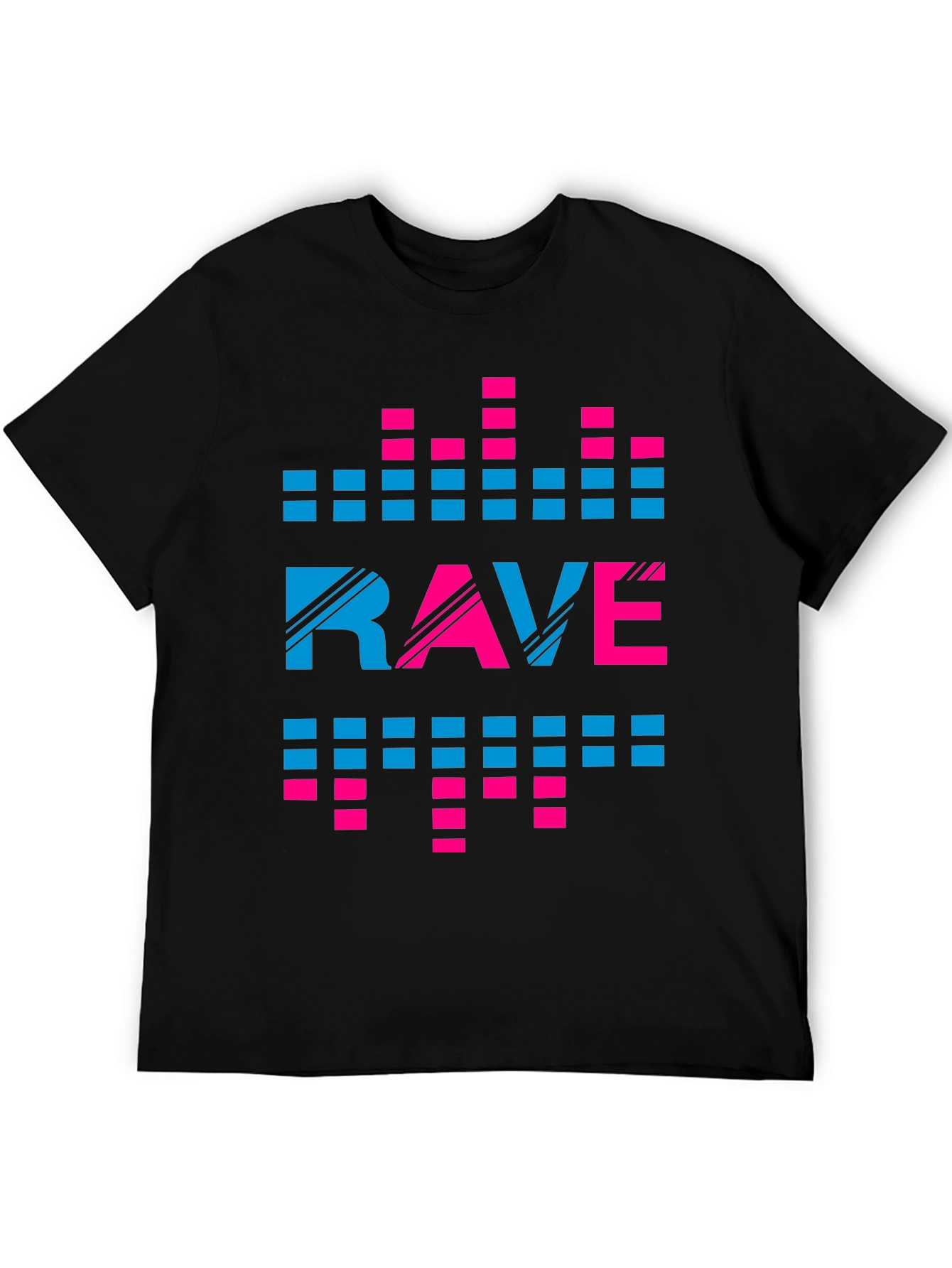 Black Rave Graphic Print Crew Neck T-Shirt view 5