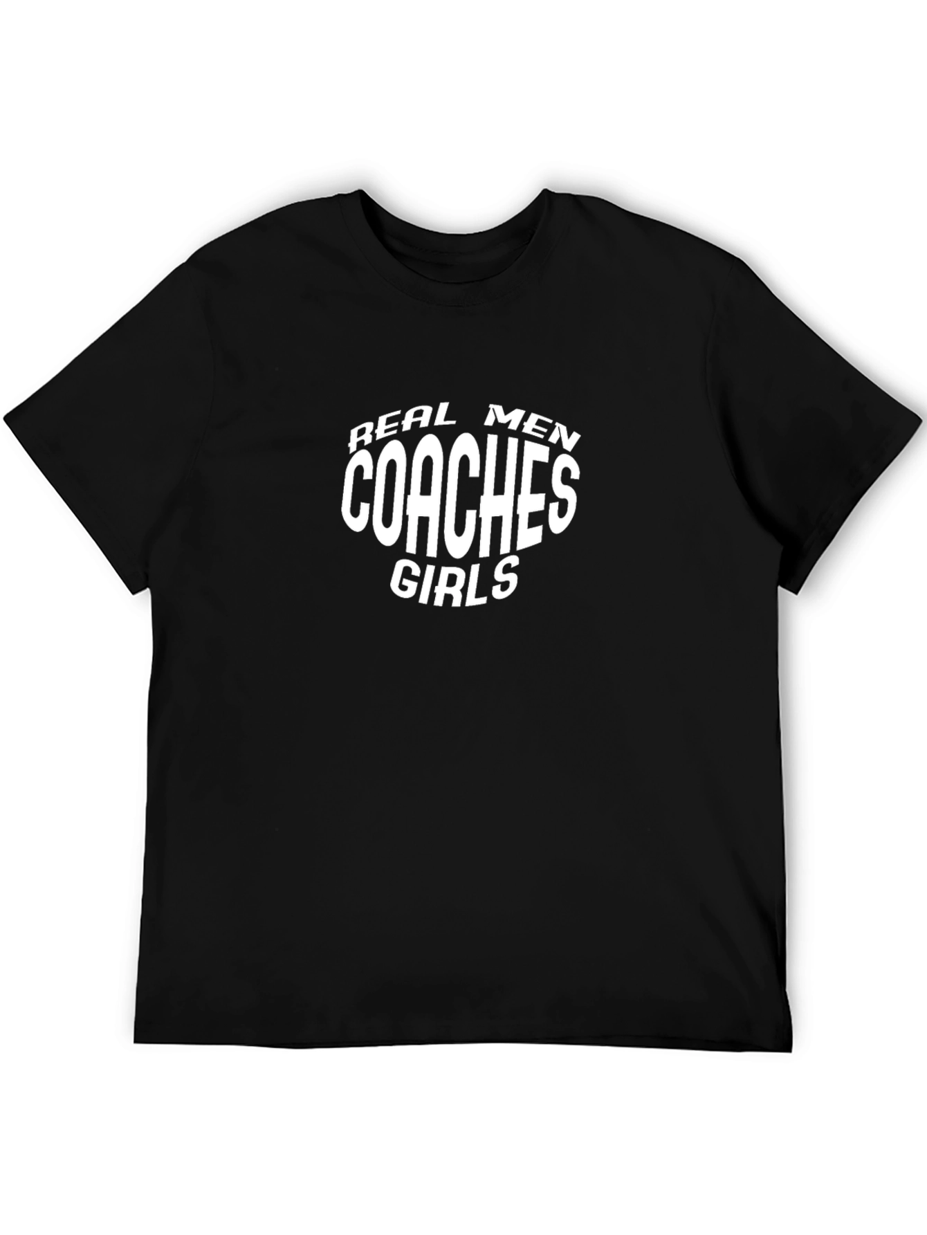 Black Real Men Coach Girls Black T-Shirt view 5