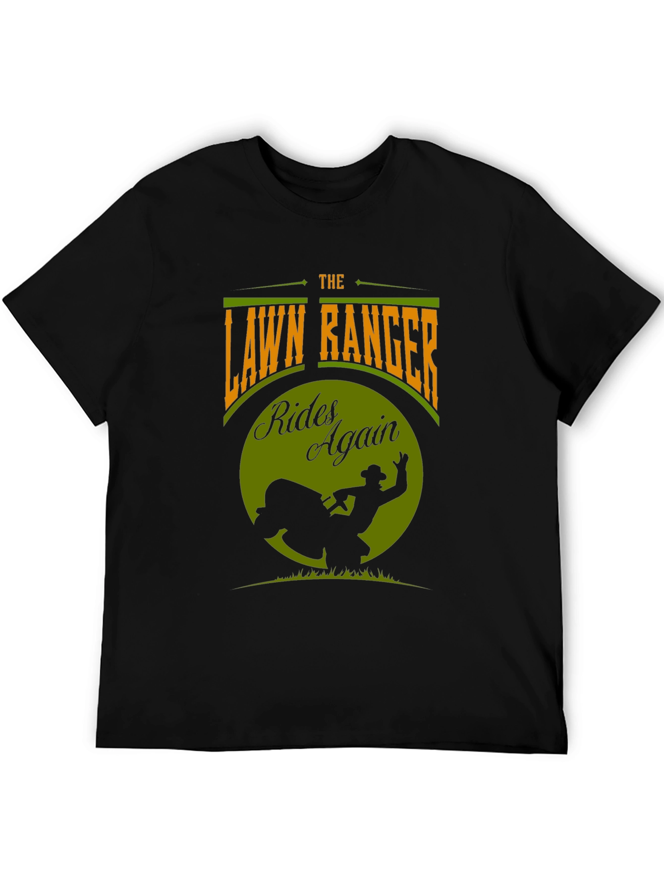 Black The Lawn Ranger T-Shirt - Rides Again Design view 5