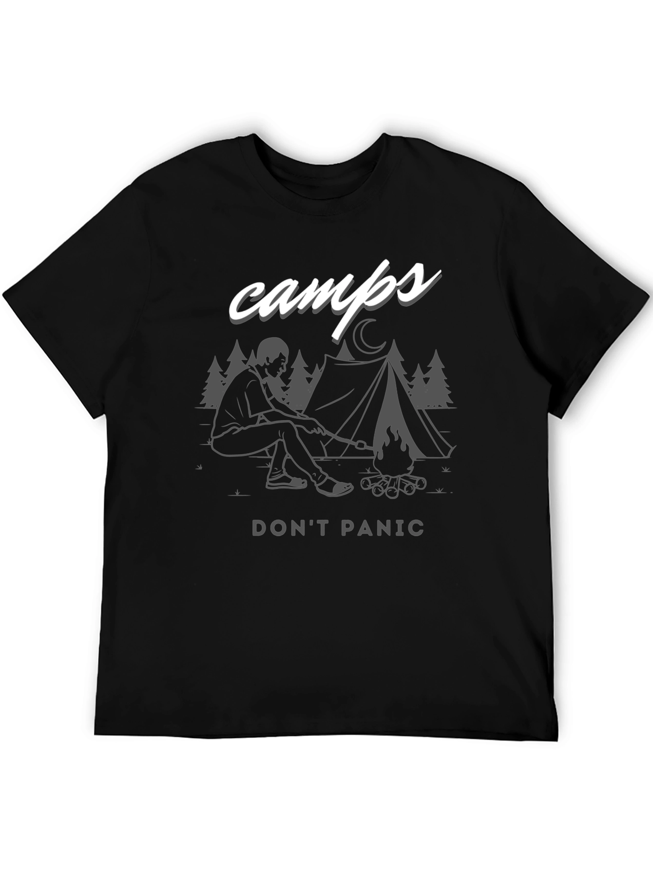Black Camps "Don't Panic" Graphic T-Shirt view 5