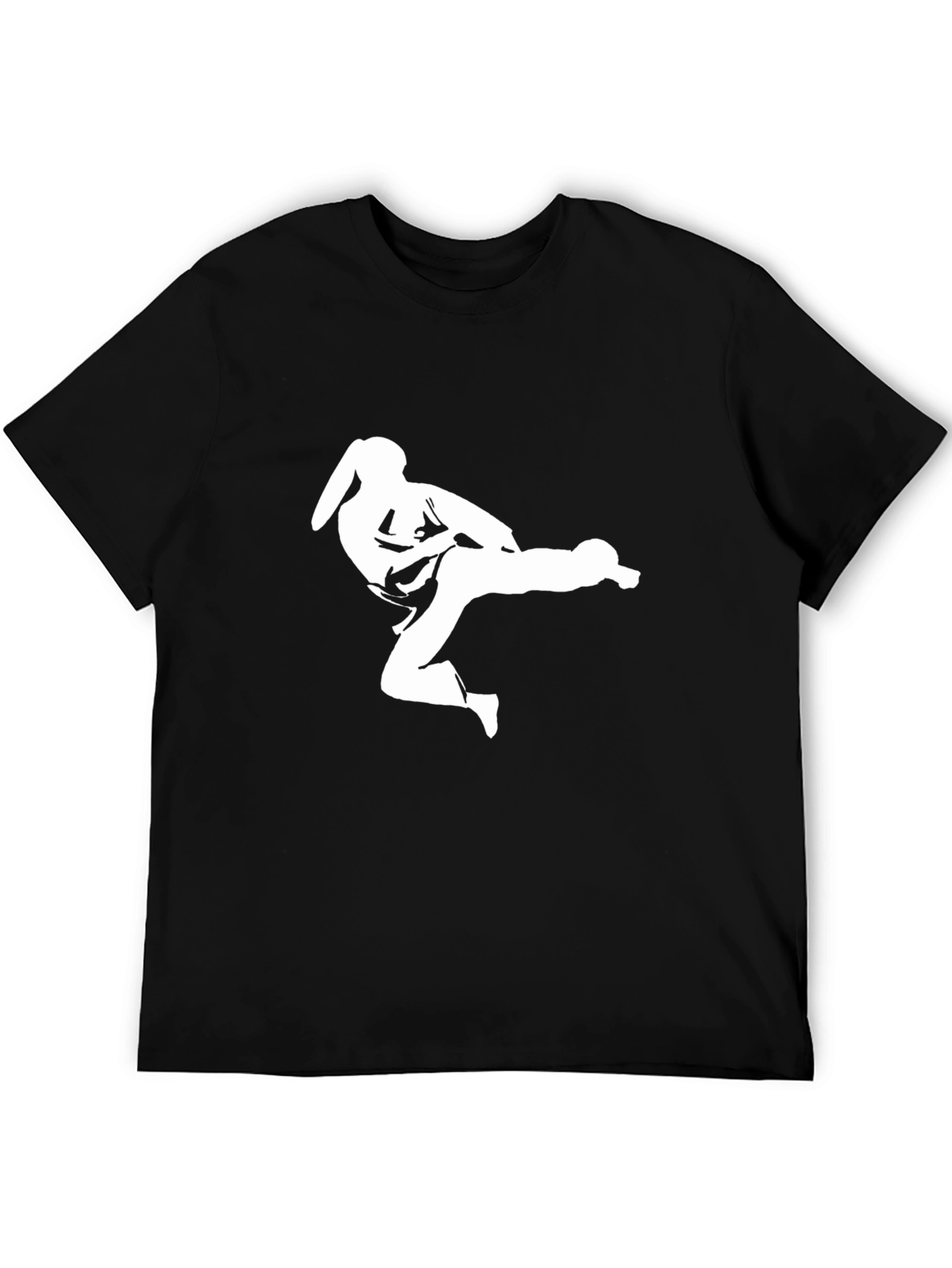 Black Karate Kick T-Shirt - Black Graphic Tee view 5