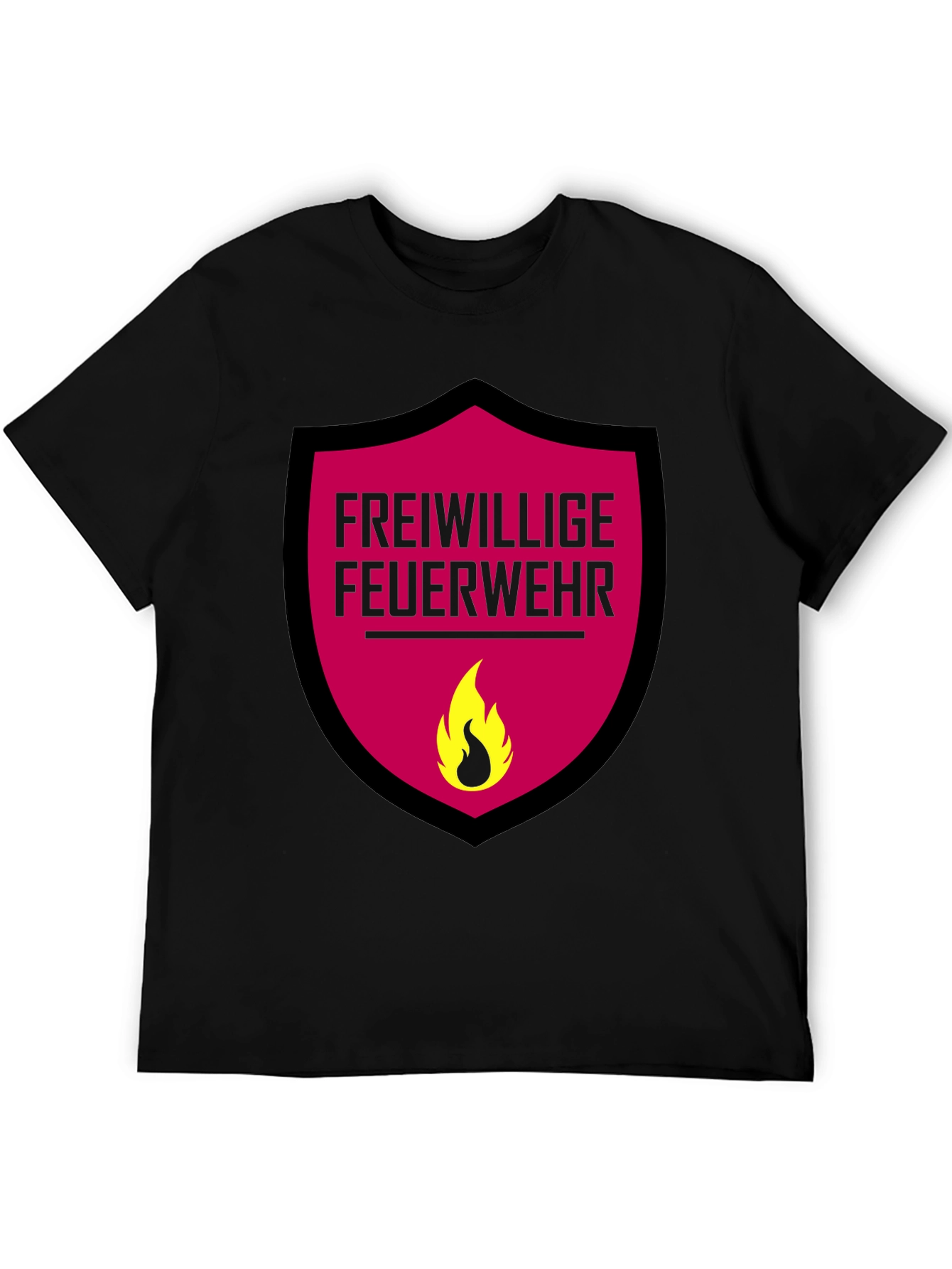 Black Freiwillige Feuerwehr T-Shirt - Volunteer Firefighter Graphic Tee view 5