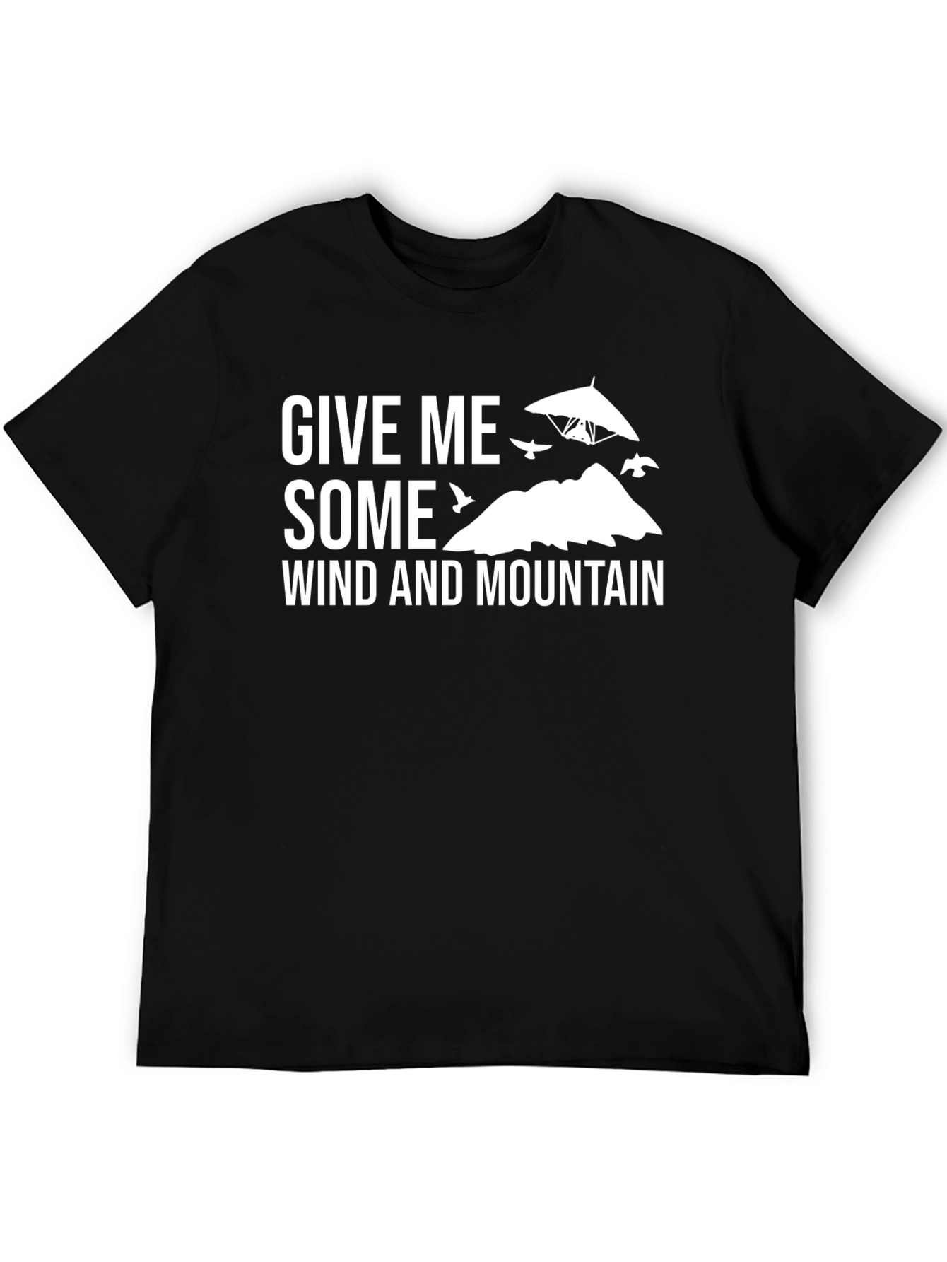 Black Give Me Some Wind and Mountain T-Shirt view 5