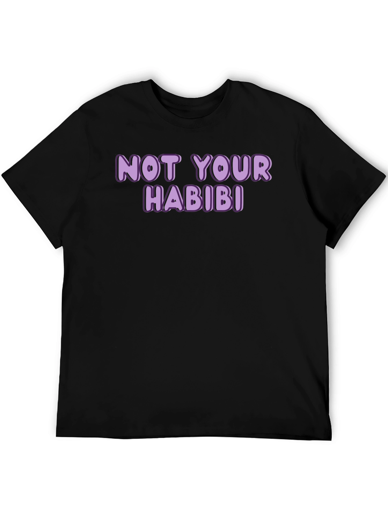 Black Not Your Habibi T-Shirt - Black Crew Neck Tee view 5