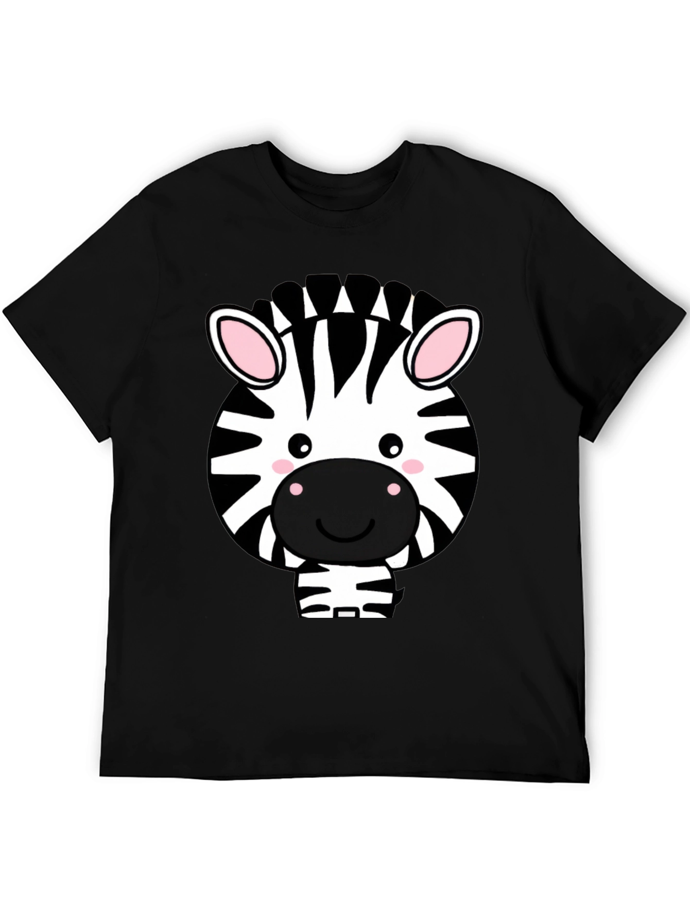 Black Cute Zebra Graphic Tee - Black T-Shirt view 5