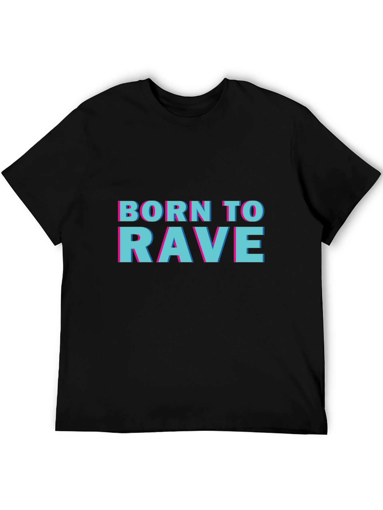 Black Born To Rave Graphic Tee - Black Short Sleeve Crew Neck T-Shirt view 5