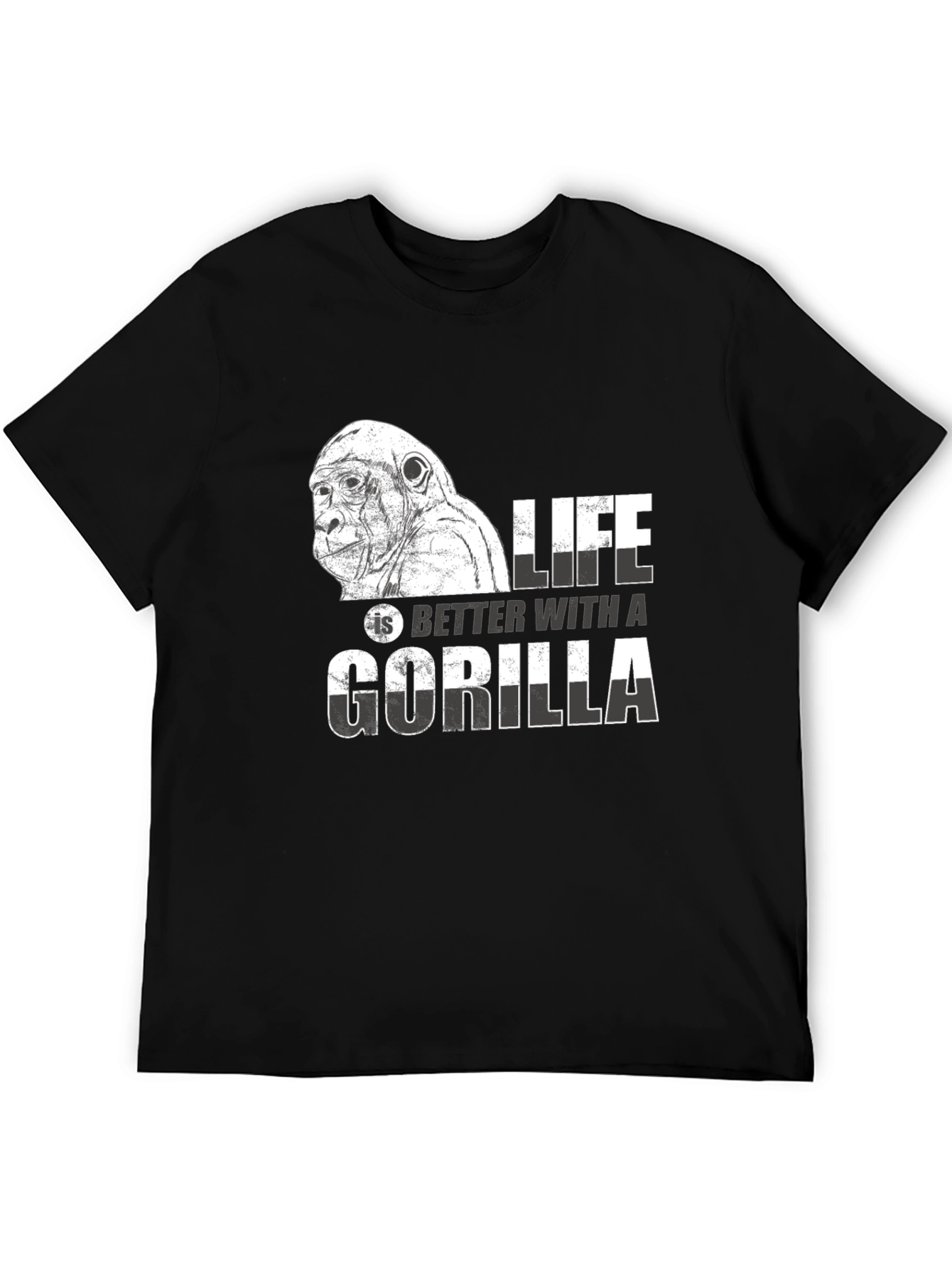 Black Life is Better with a Gorilla Graphic T-Shirt view 5