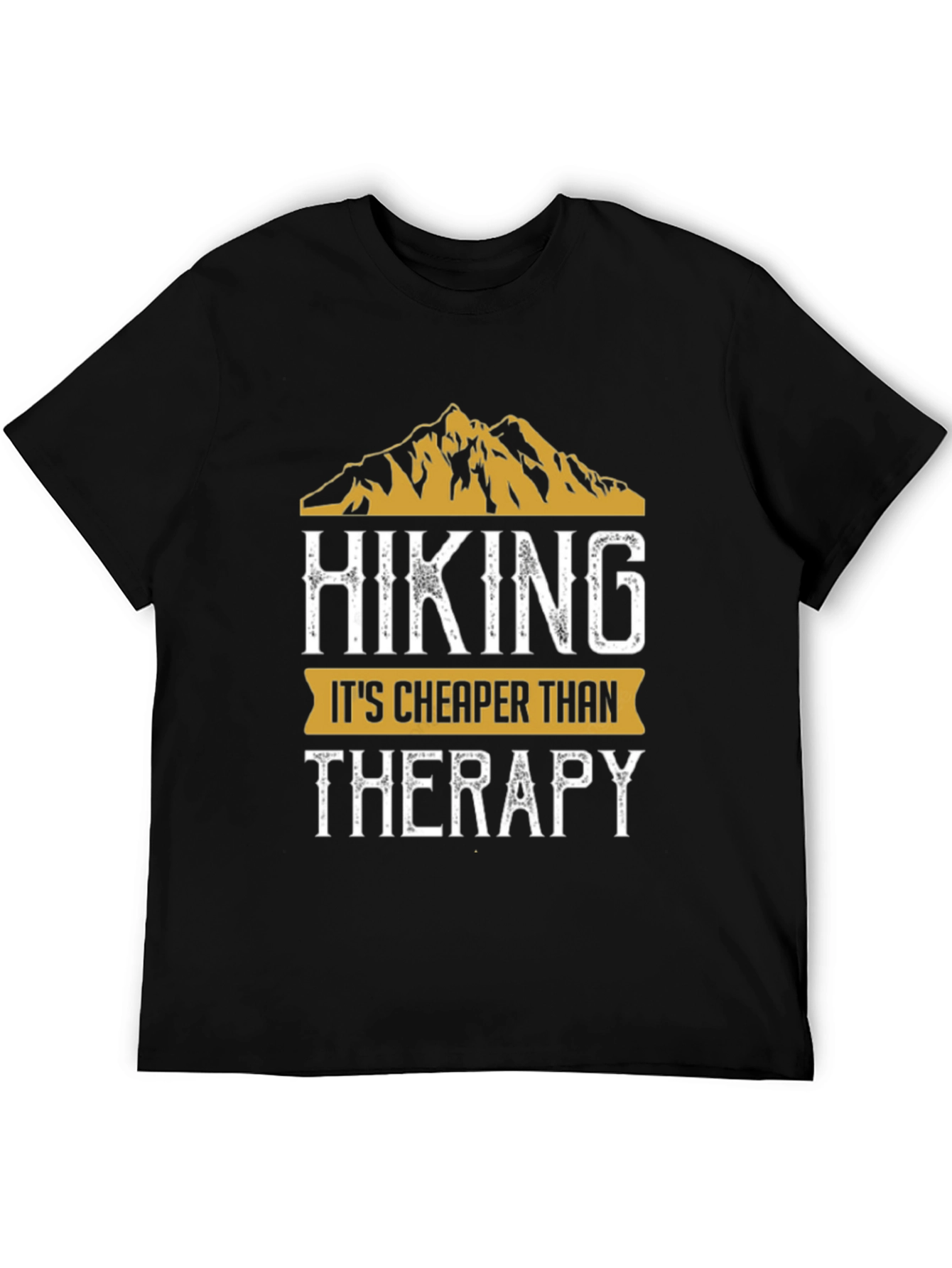 Black Hiking Cheaper Than Therapy Graphic Tee view 5