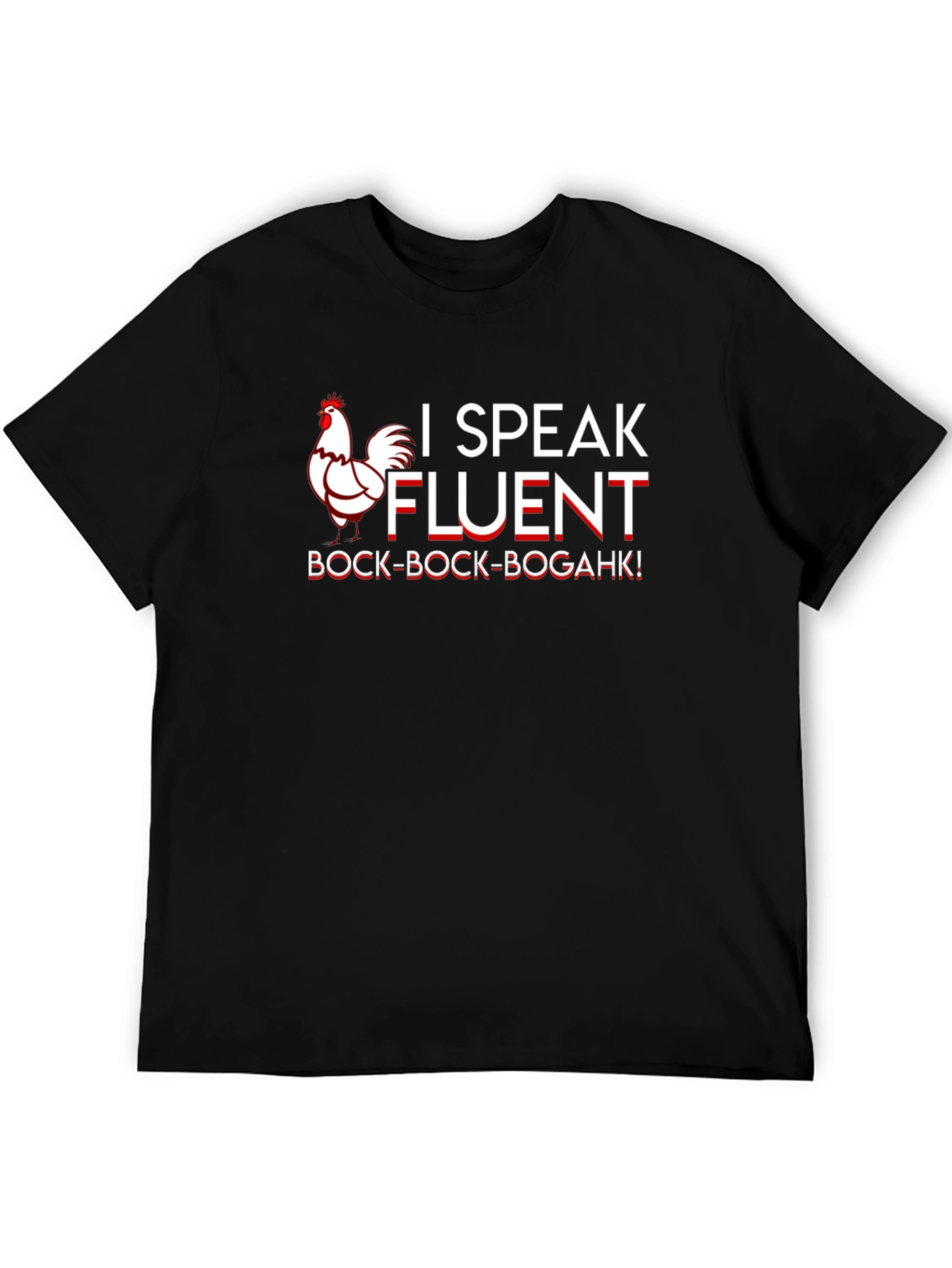 Black Funny I Speak Fluent Chicken T-Shirt view 5