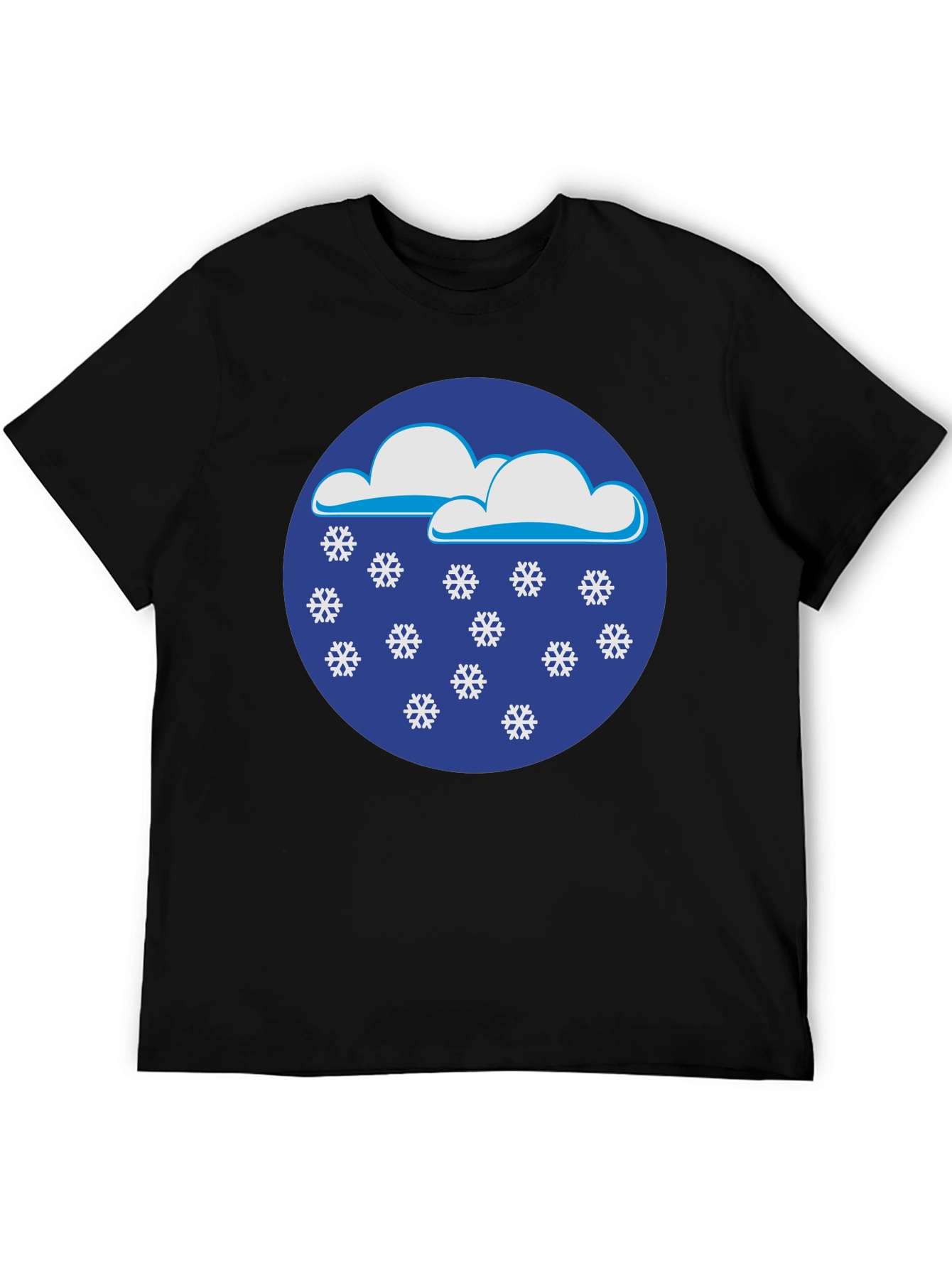 Black Snowy Day Black T-Shirt view 5