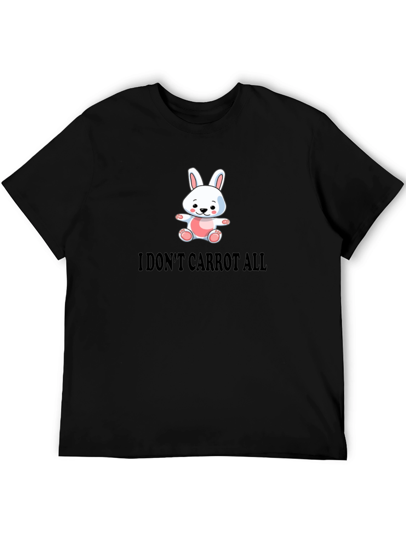 Black Funny "I Don't Carrot All" Bunny T-Shirt view 5