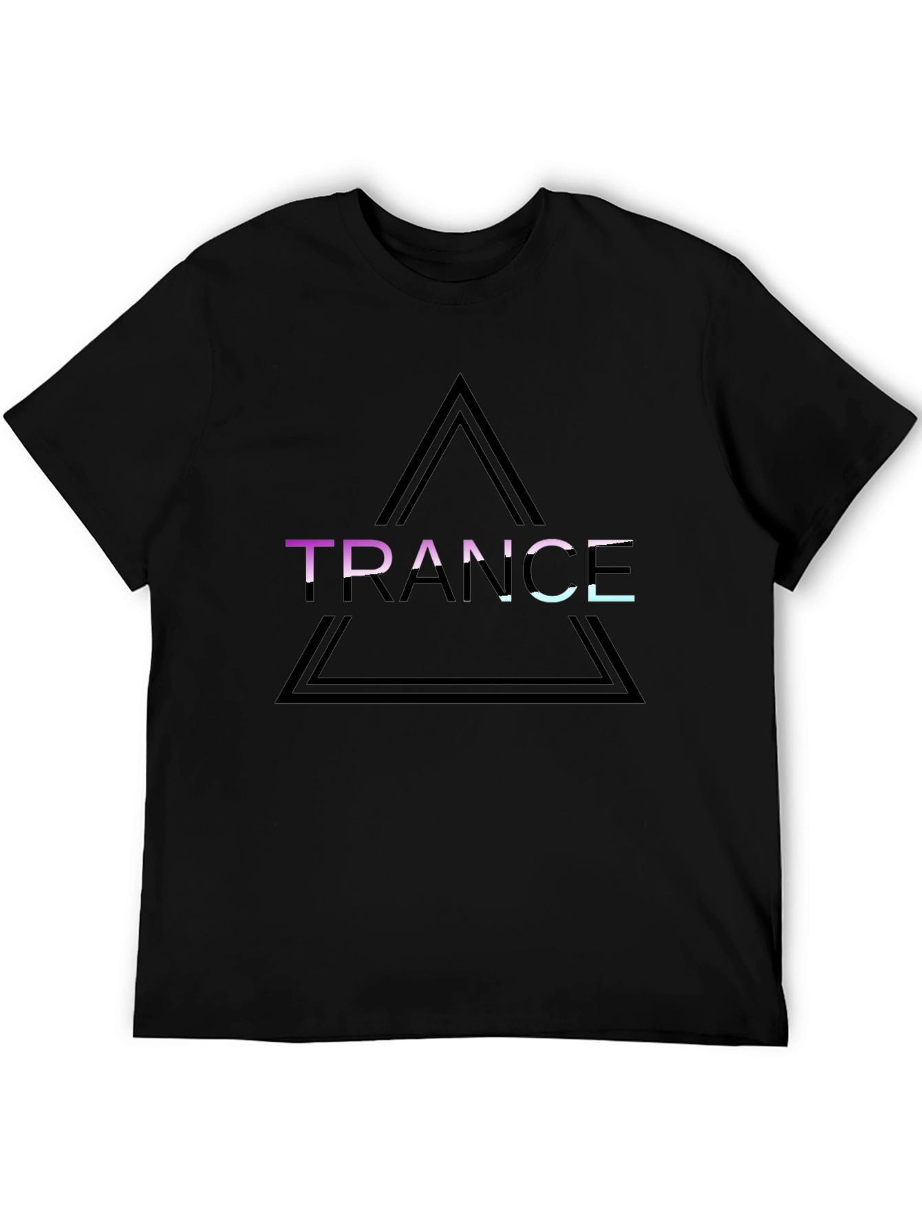 Black Trance Graphic Tee - Black Cotton Shirt view 5