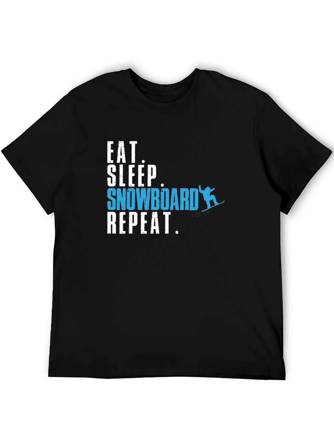 Black Eat Sleep Snowboard Repeat Graphic Tee view 5