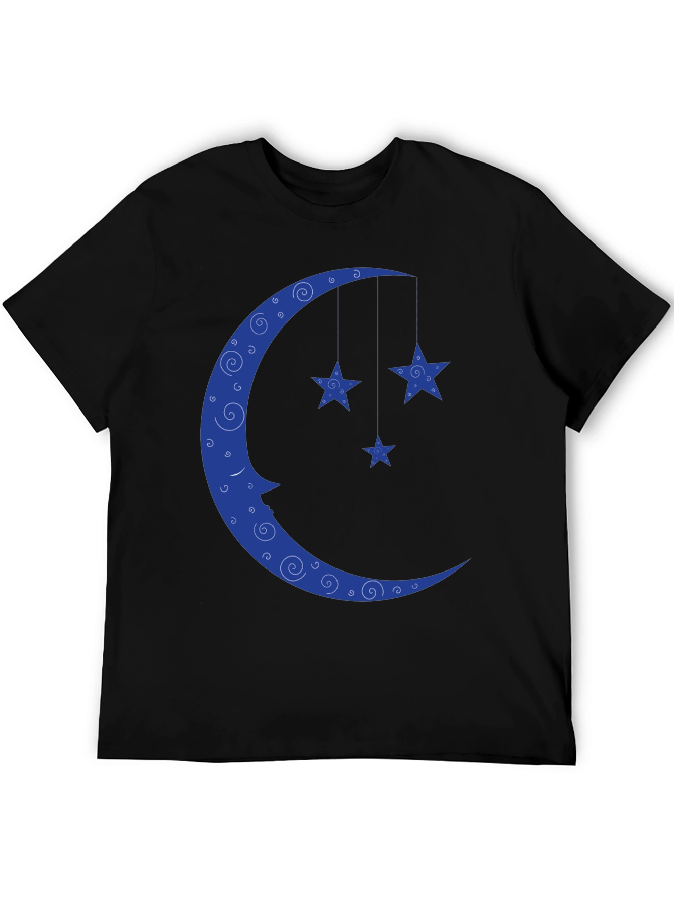 Black Dreamy Moon & Stars Black T-Shirt view 5