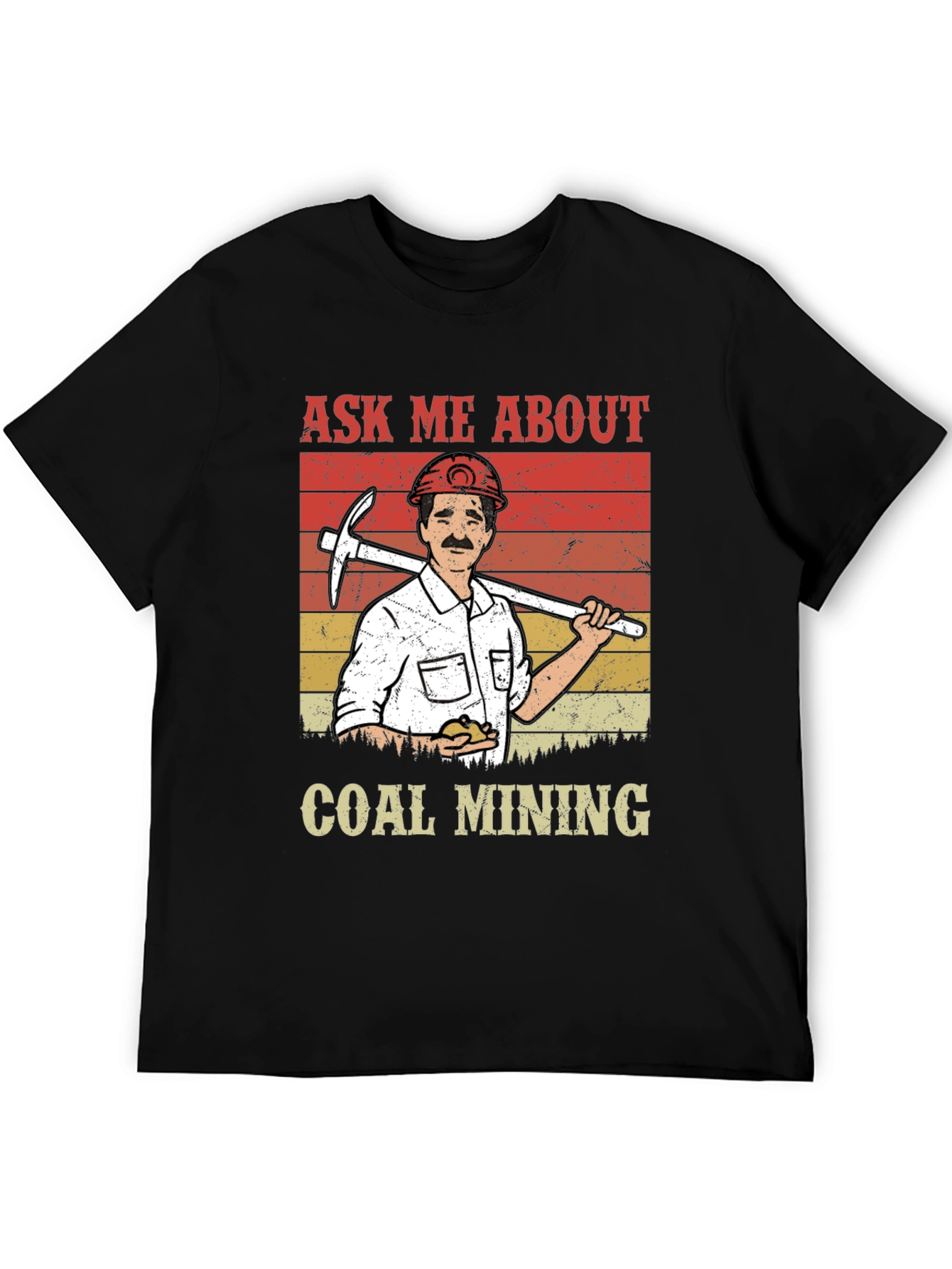 Black Ask Me About Coal Mining T-Shirt view 5