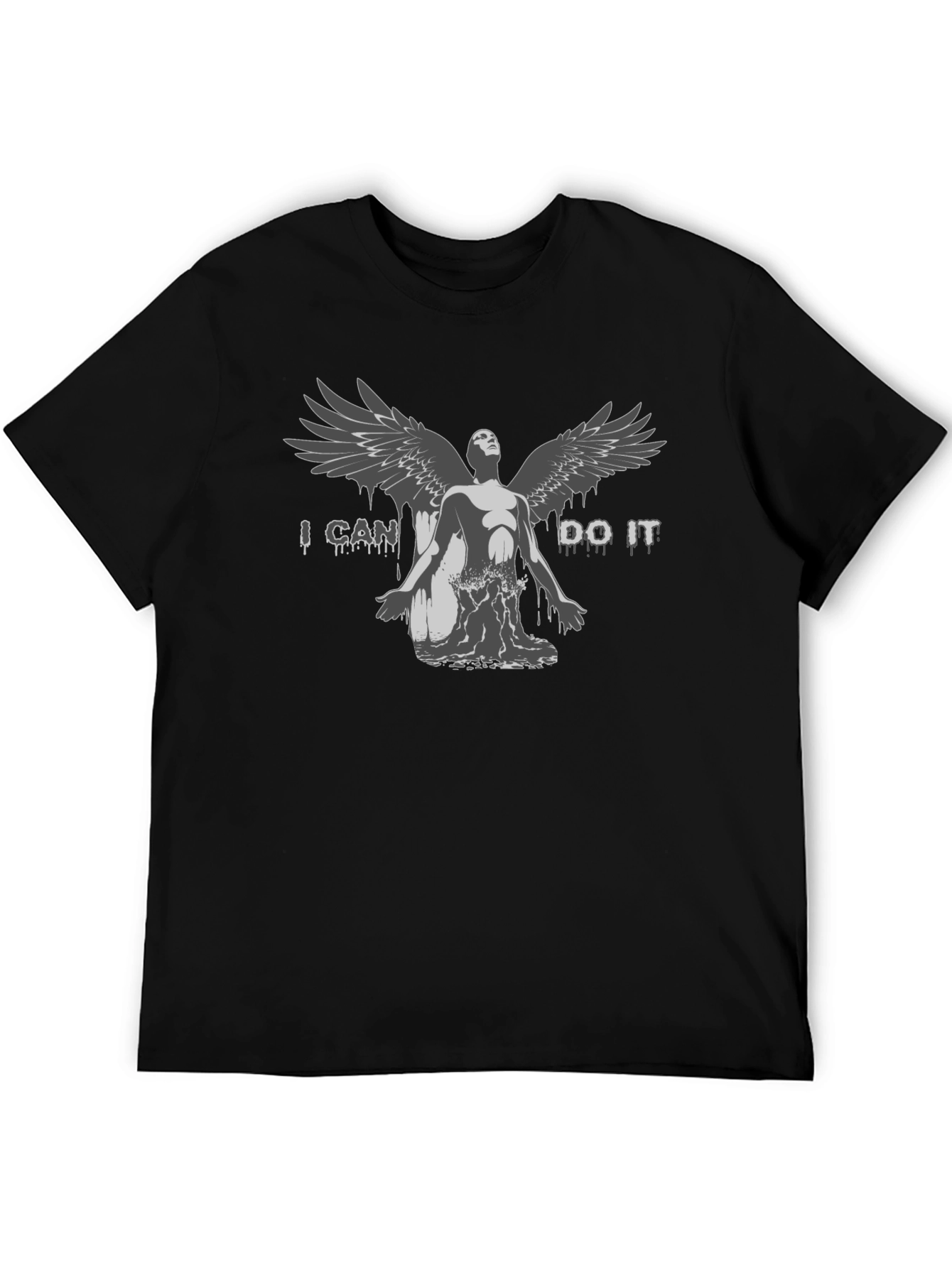 Black I Can Do It Angel Graphic T-Shirt - Unisex view 5