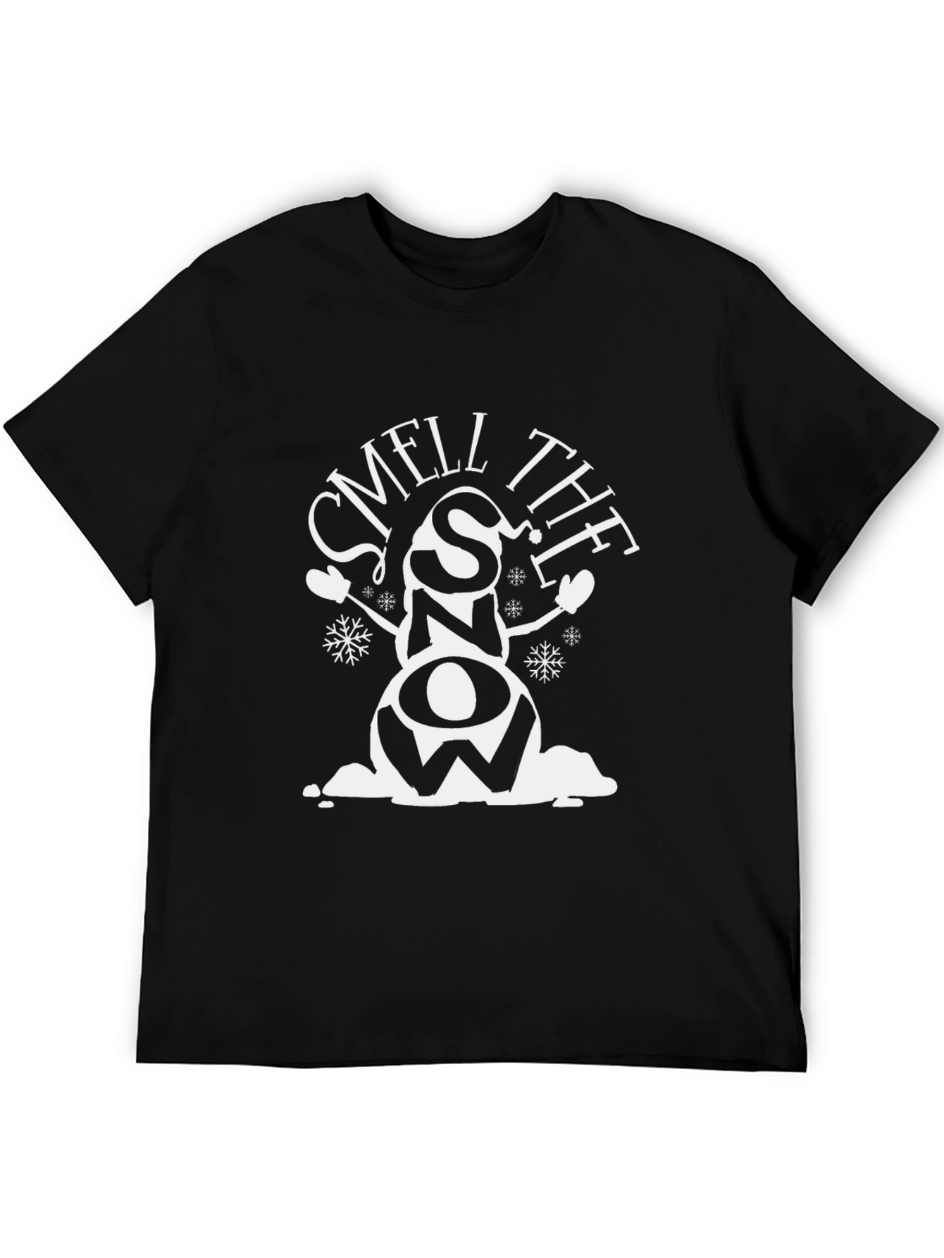 Black Smell the Snow Holiday T-Shirt view 5