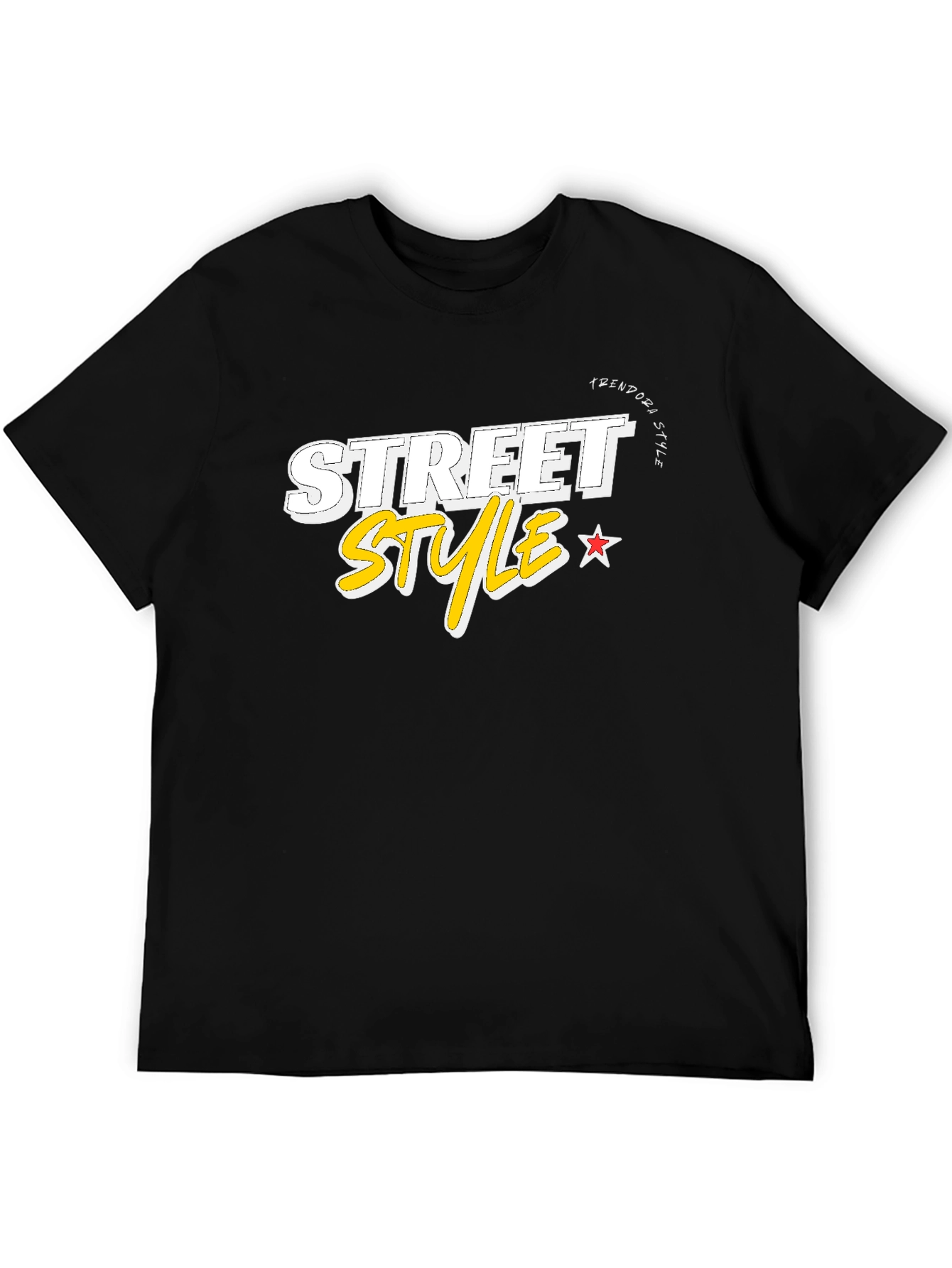 Black Trendy Men's Black Street Style Graphic Tee view 5