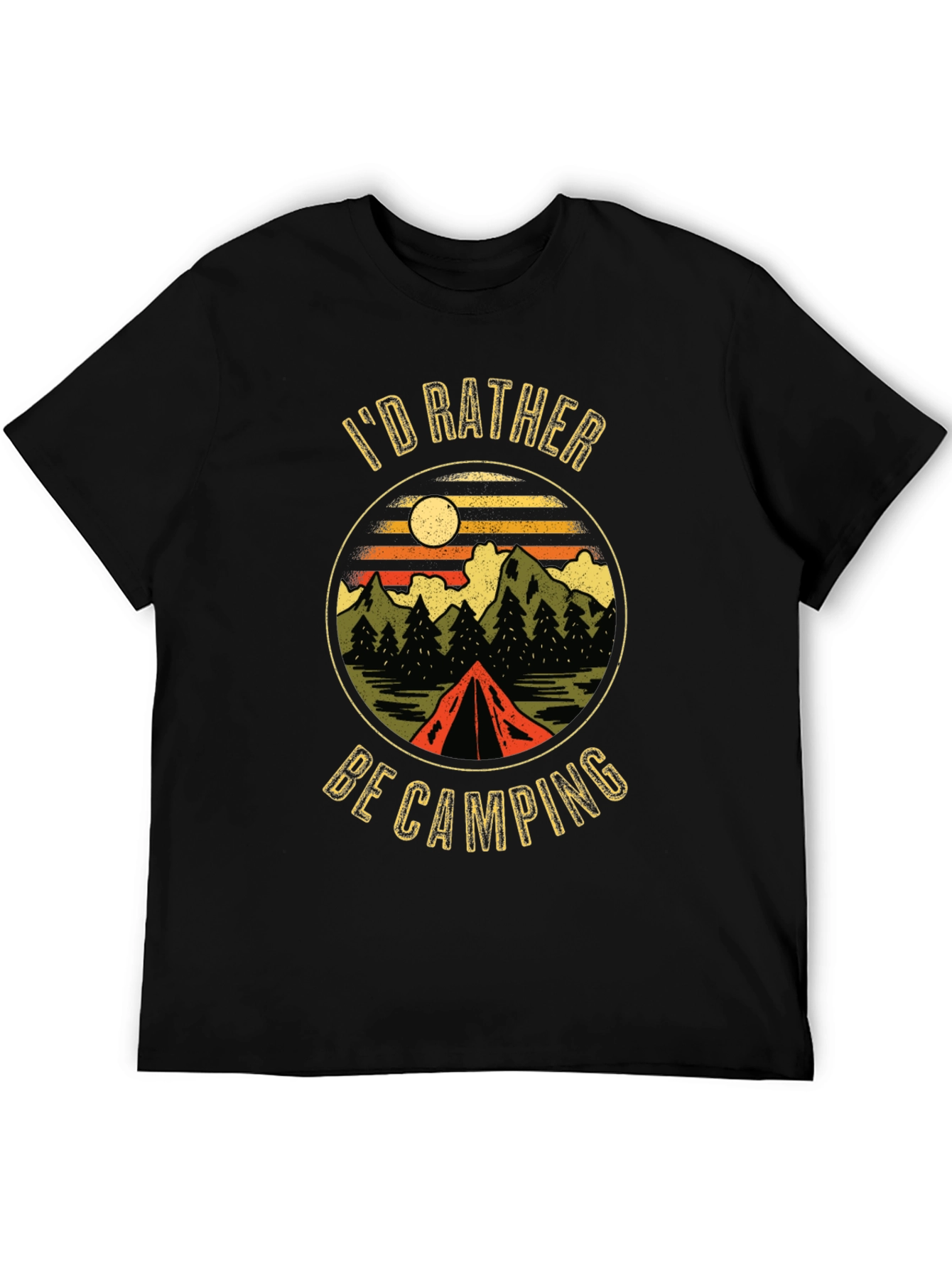 Black Camping Graphic T-Shirt view 5