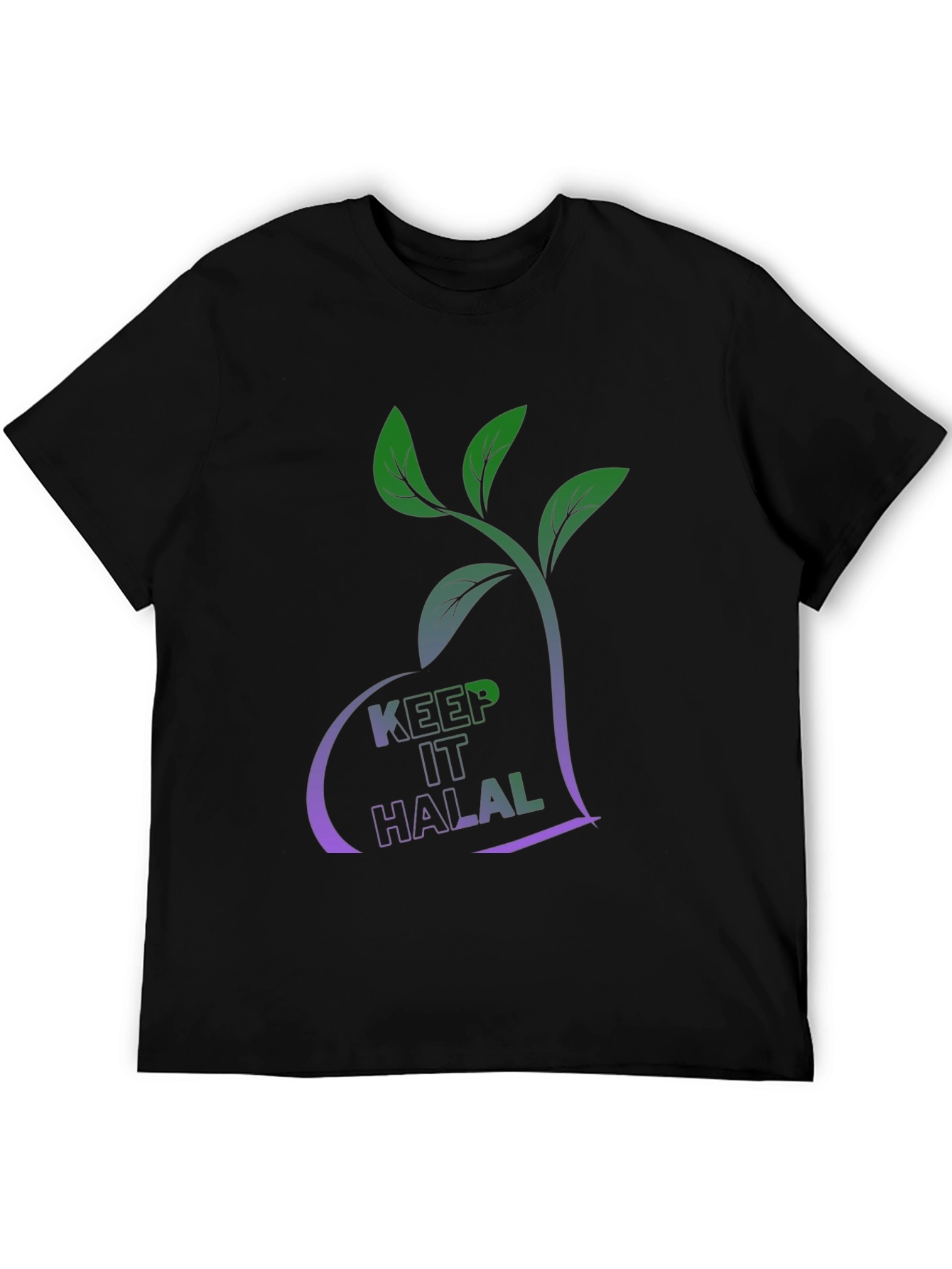 Black Keep It Halal T-Shirt - Plant Based Design view 5