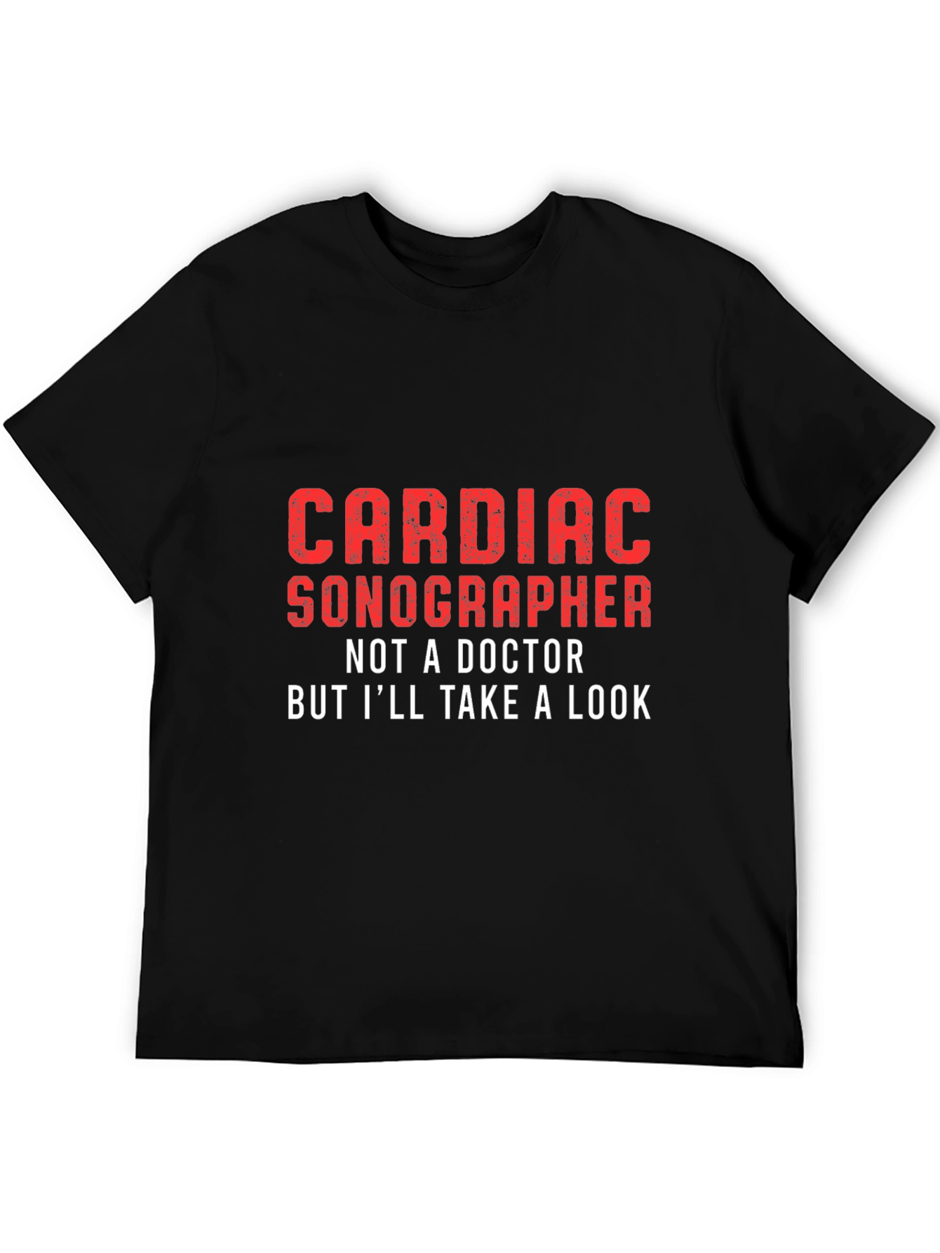 Black Cardiac Sonographer Graphic Tee - Funny Medical Shirt view 5
