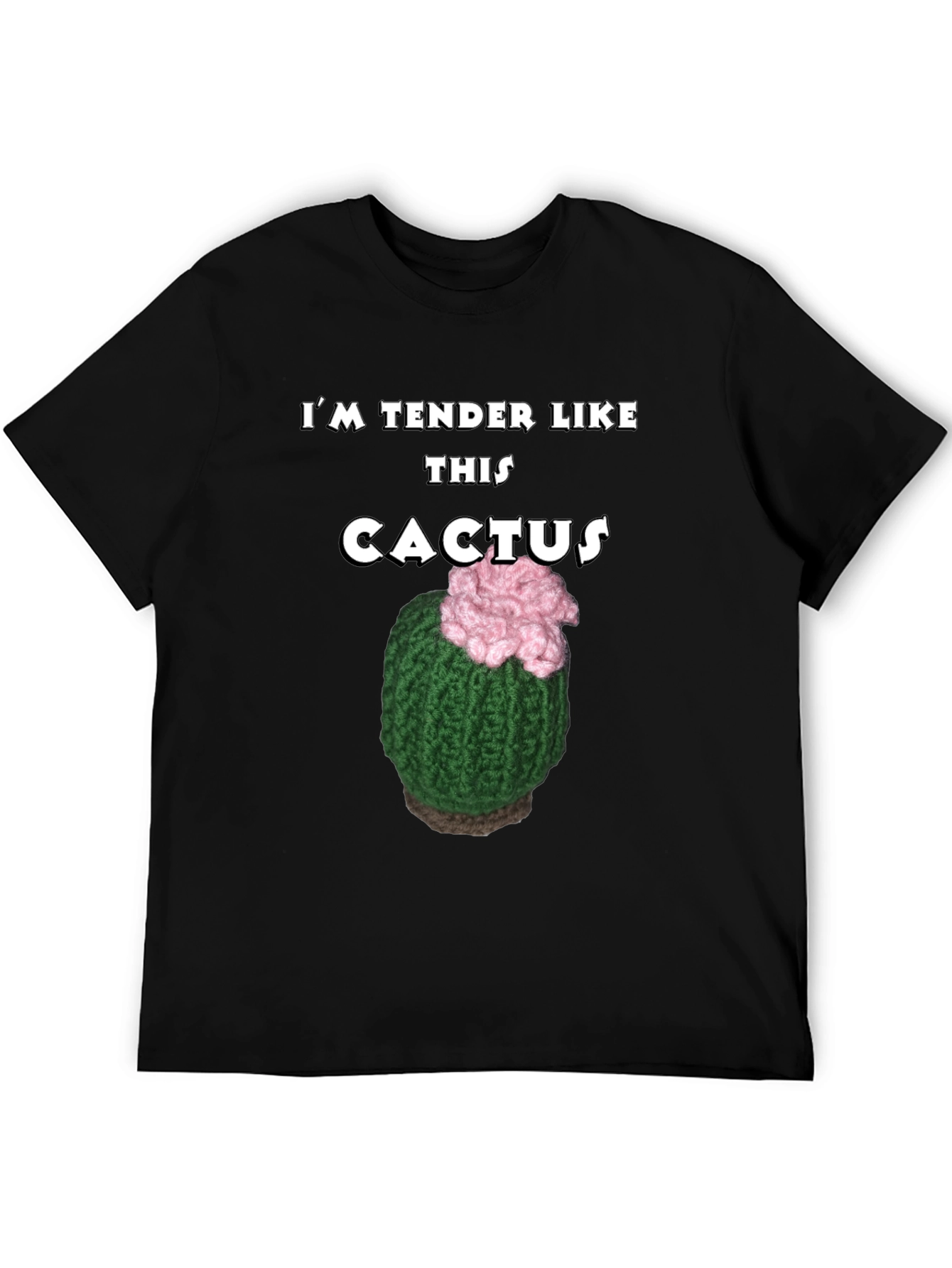 Black Tender Like This Cactus T-Shirt Funny Statement Tee view 5