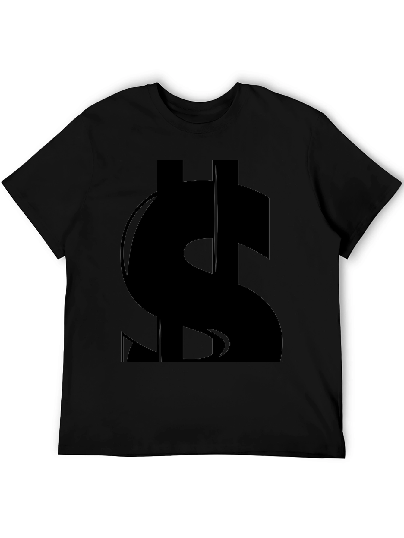 Black Black Dollar Sign Graphic T-Shirt view 5