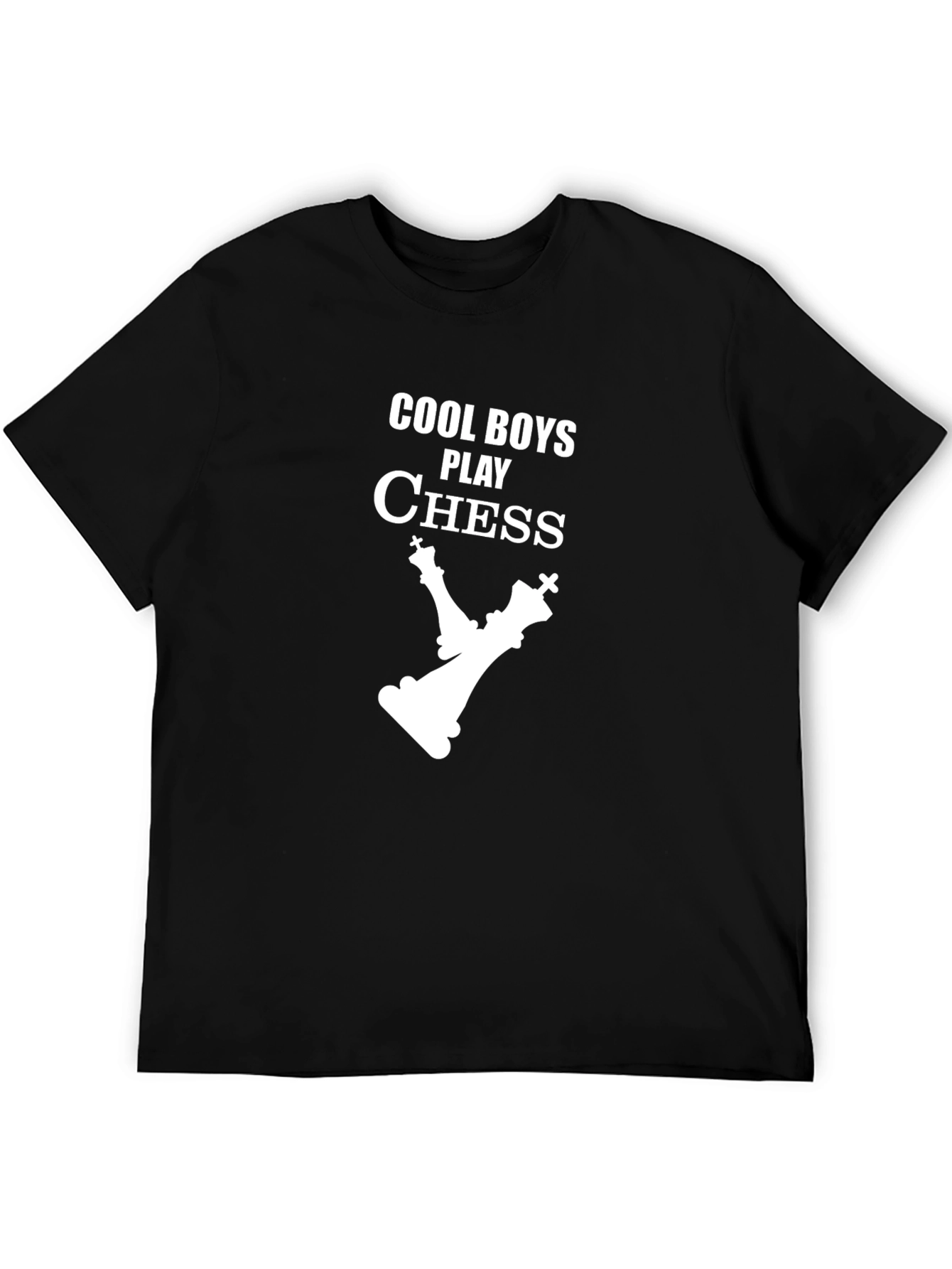Black Cool Boys Play Chess Graphic T-Shirt view 5