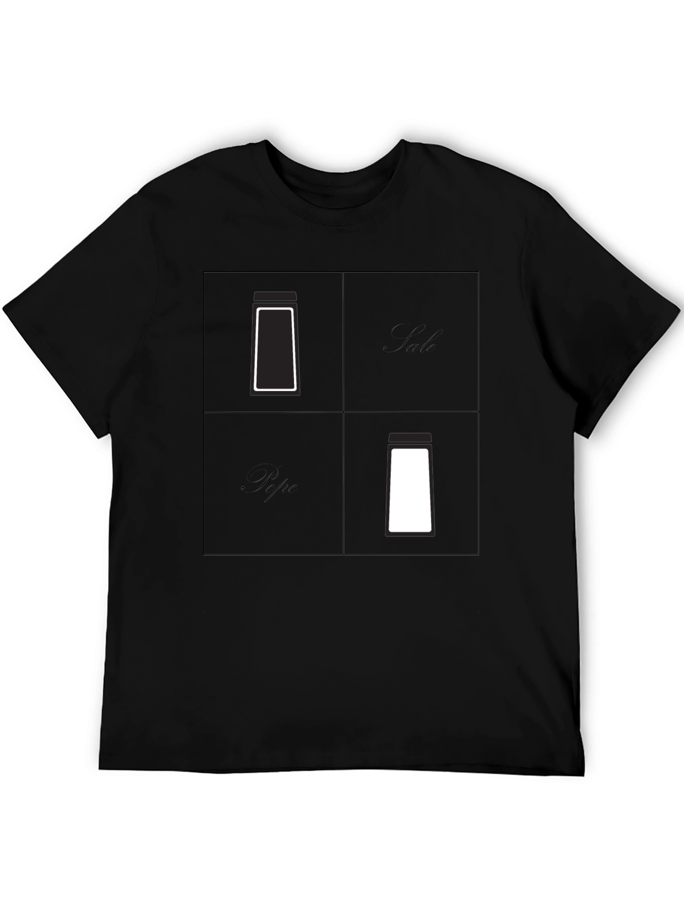 Black Salt & Pepper Graphic Tee - Minimalist Design view 5