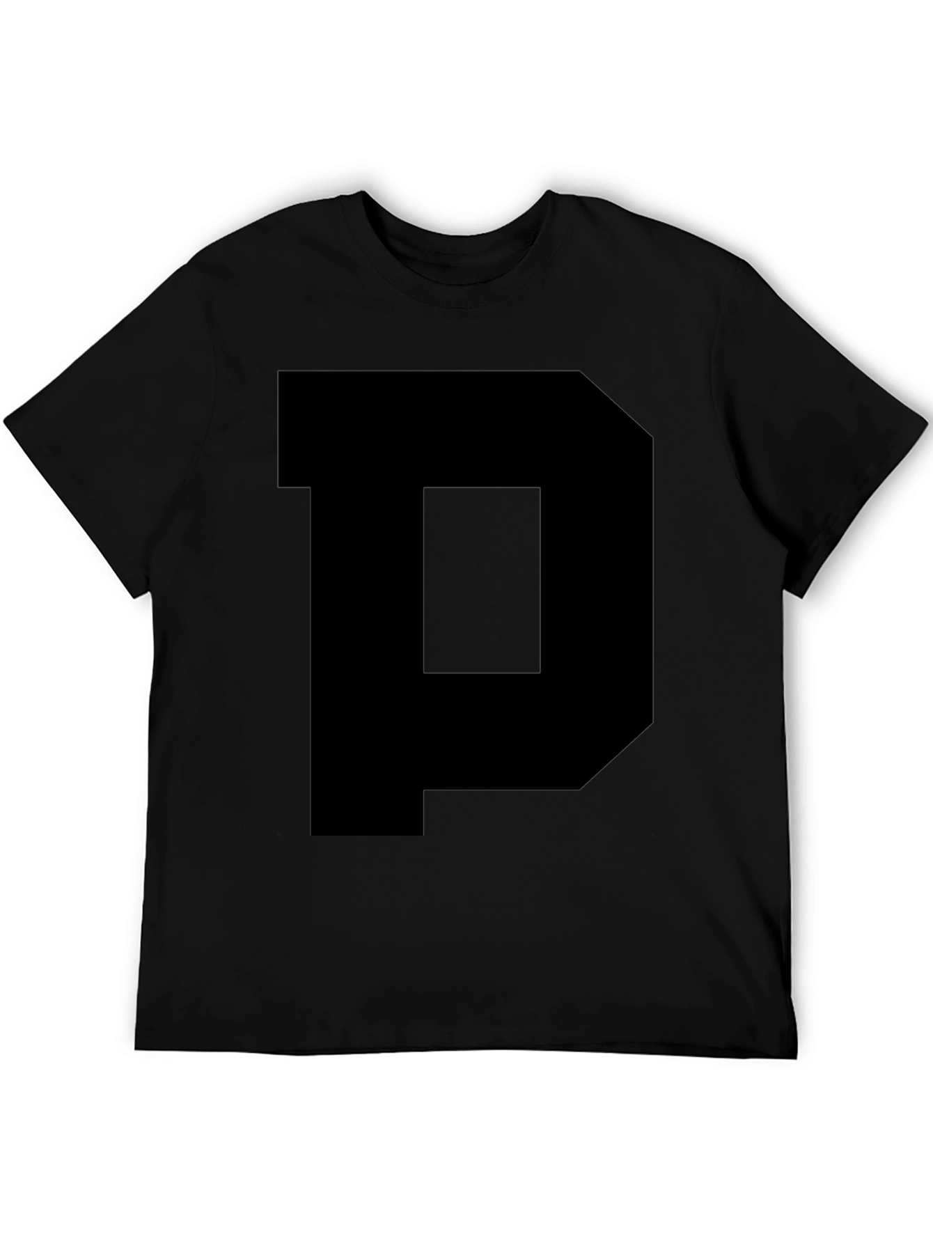 Black Bold Black Letter 'P' Graphic Tee - Classic Fit view 5