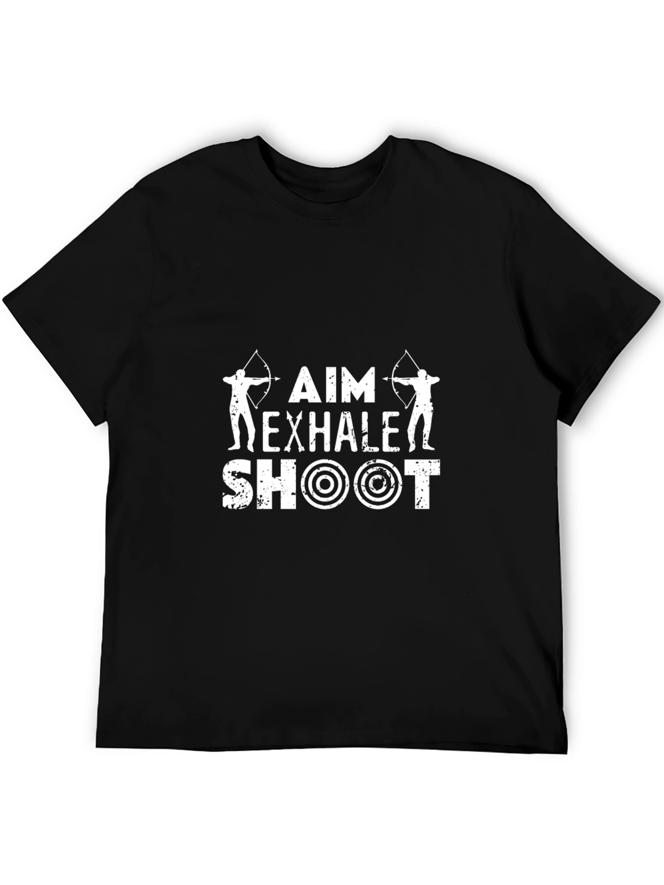 Black Aim Exhale Shoot T-Shirt Archery Design view 5