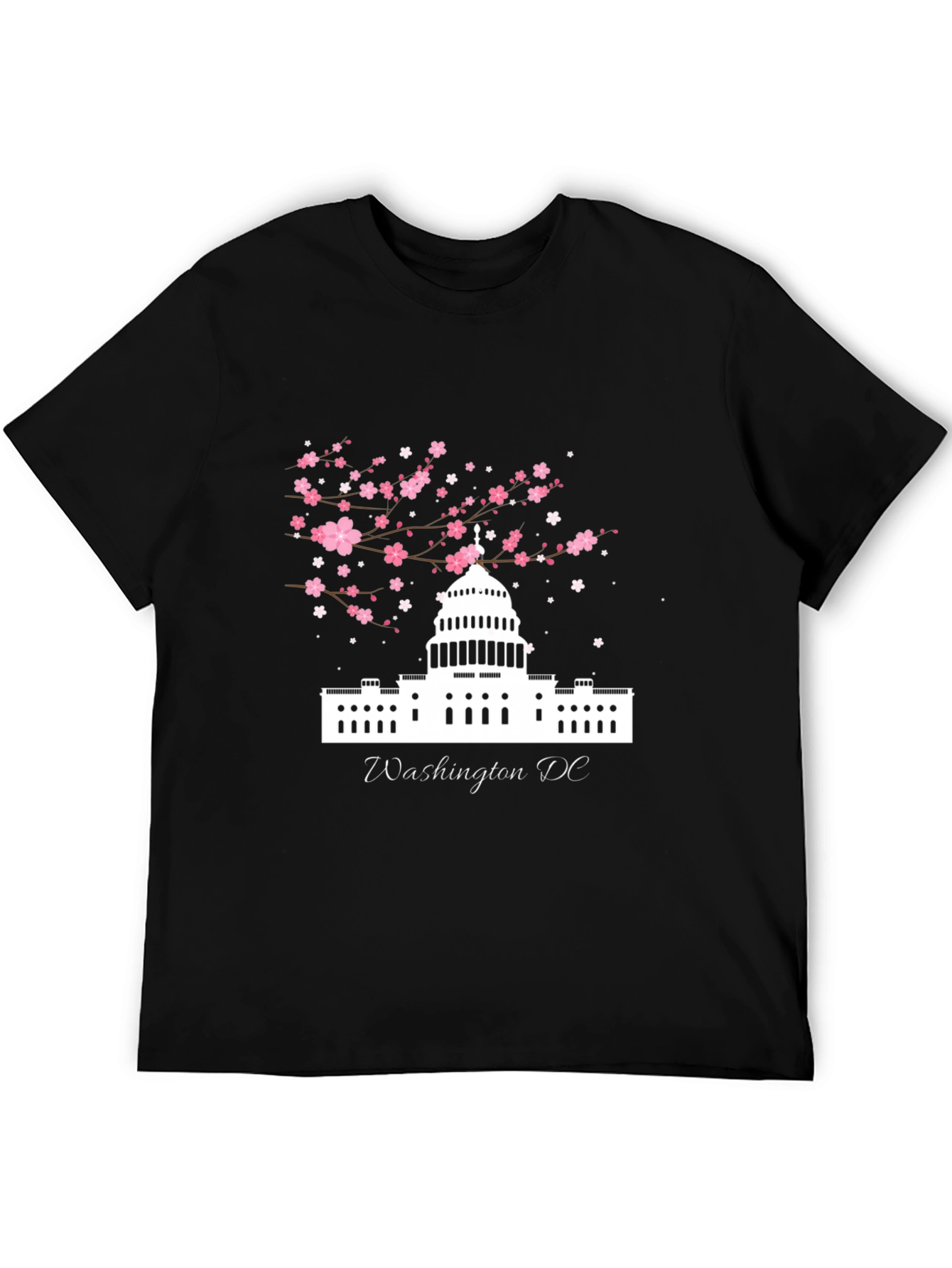 Black Washington DC Cherry Blossom T-Shirt view 5