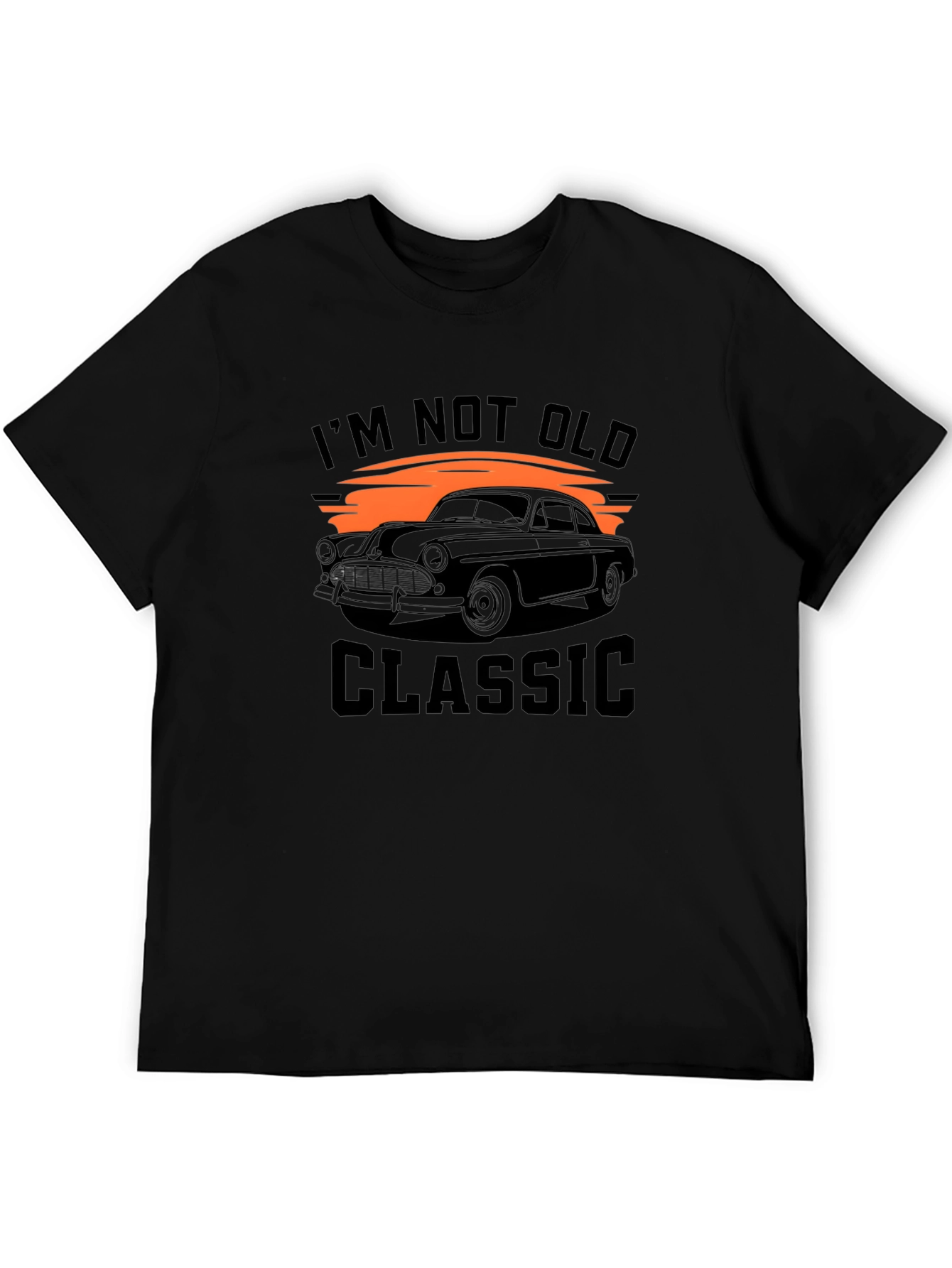 Black Classic Car Graphic Tee - "I'm Not Old, I'm Classic" view 5