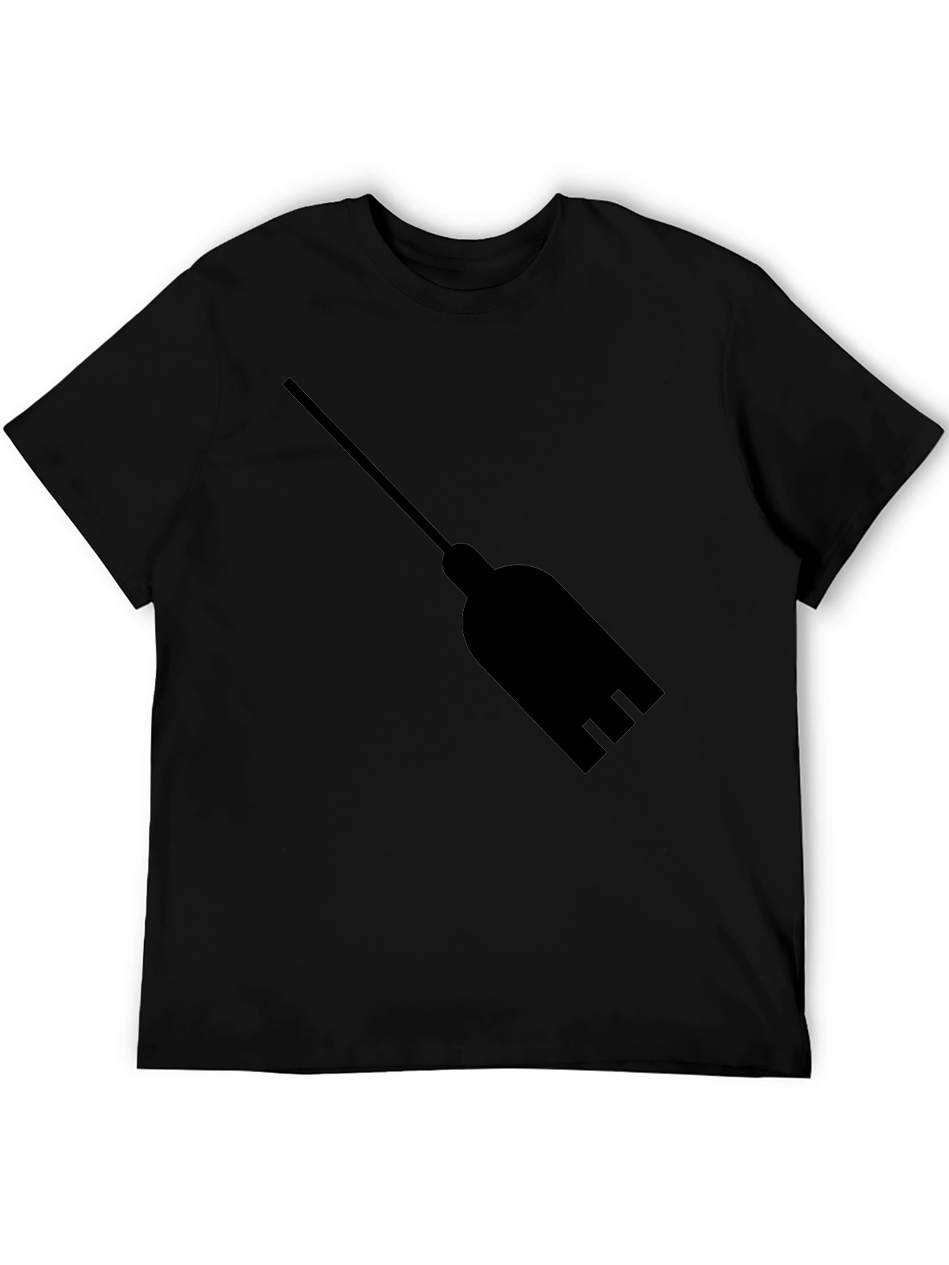Black Broomstick Graphic Tee - Classic Black T-Shirt view 5