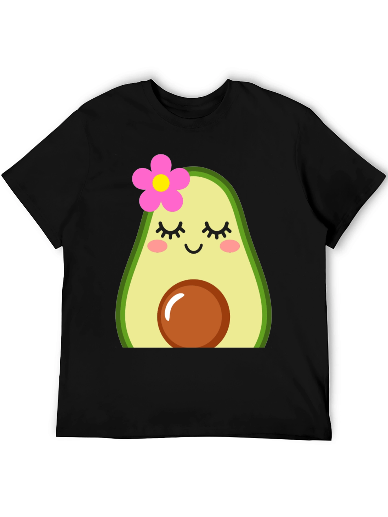 Black Cute Avocado Graphic Tee - Unisex Black T-Shirt view 5
