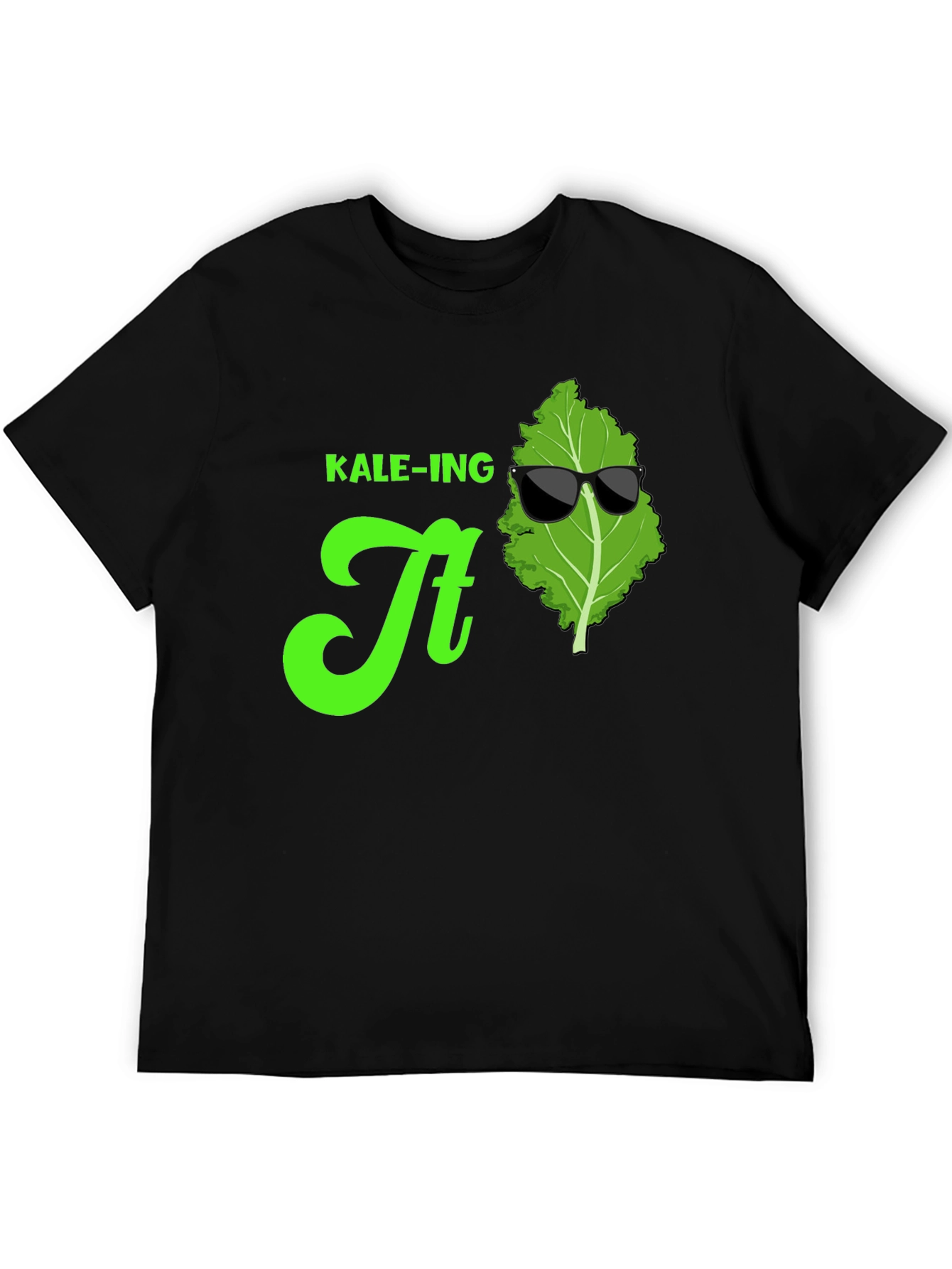 Black KALE-ING It T-Shirt: Cool Green Graphic Tee view 5