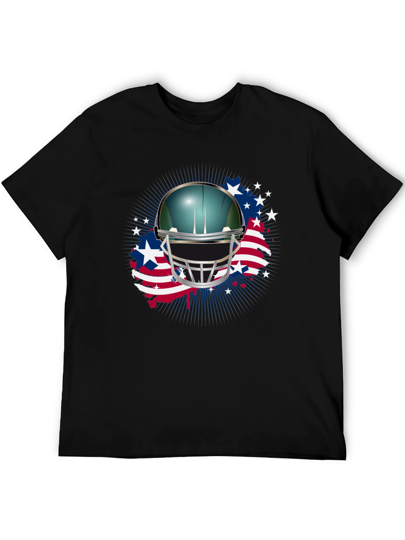 Patriotic Football Helmet Graphic Tee - 5