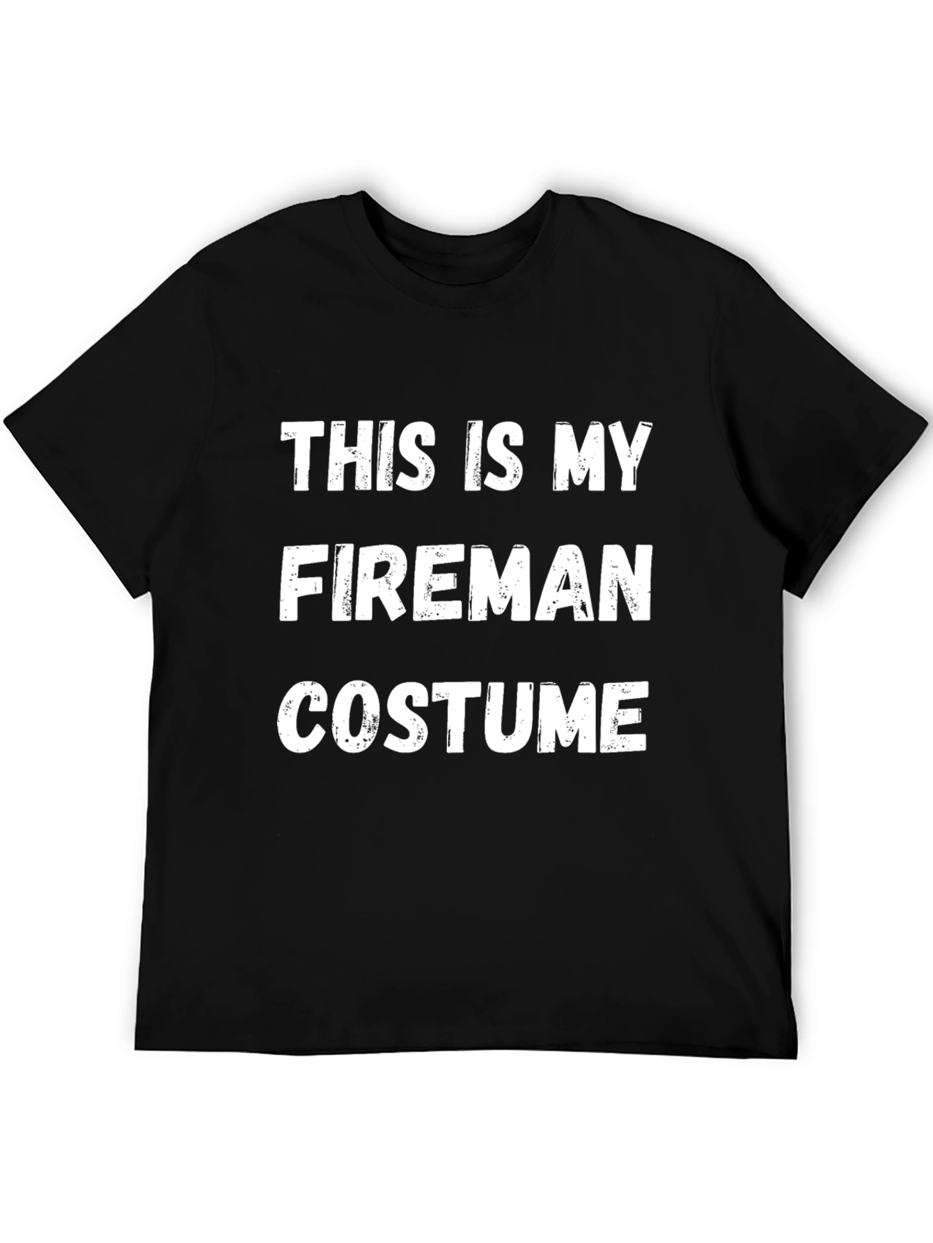 Black Funny Fireman Costume T-Shirt - Halloween Party Tee view 5